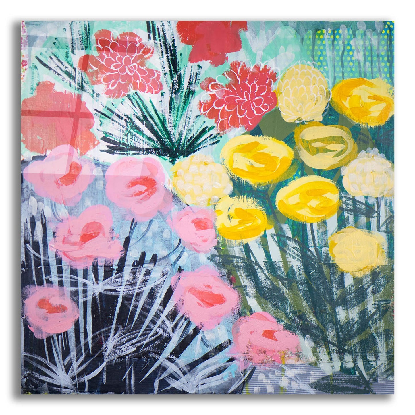 Epic Art 'Garden Excitment' by Shelley Hampe, Acrylic Glass Wall Art,12x12