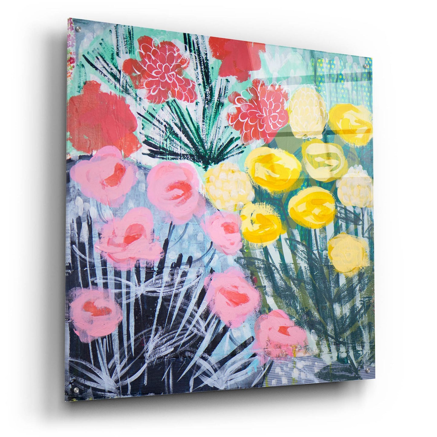 Epic Art 'Garden Excitment' by Shelley Hampe, Acrylic Glass Wall Art,36x36