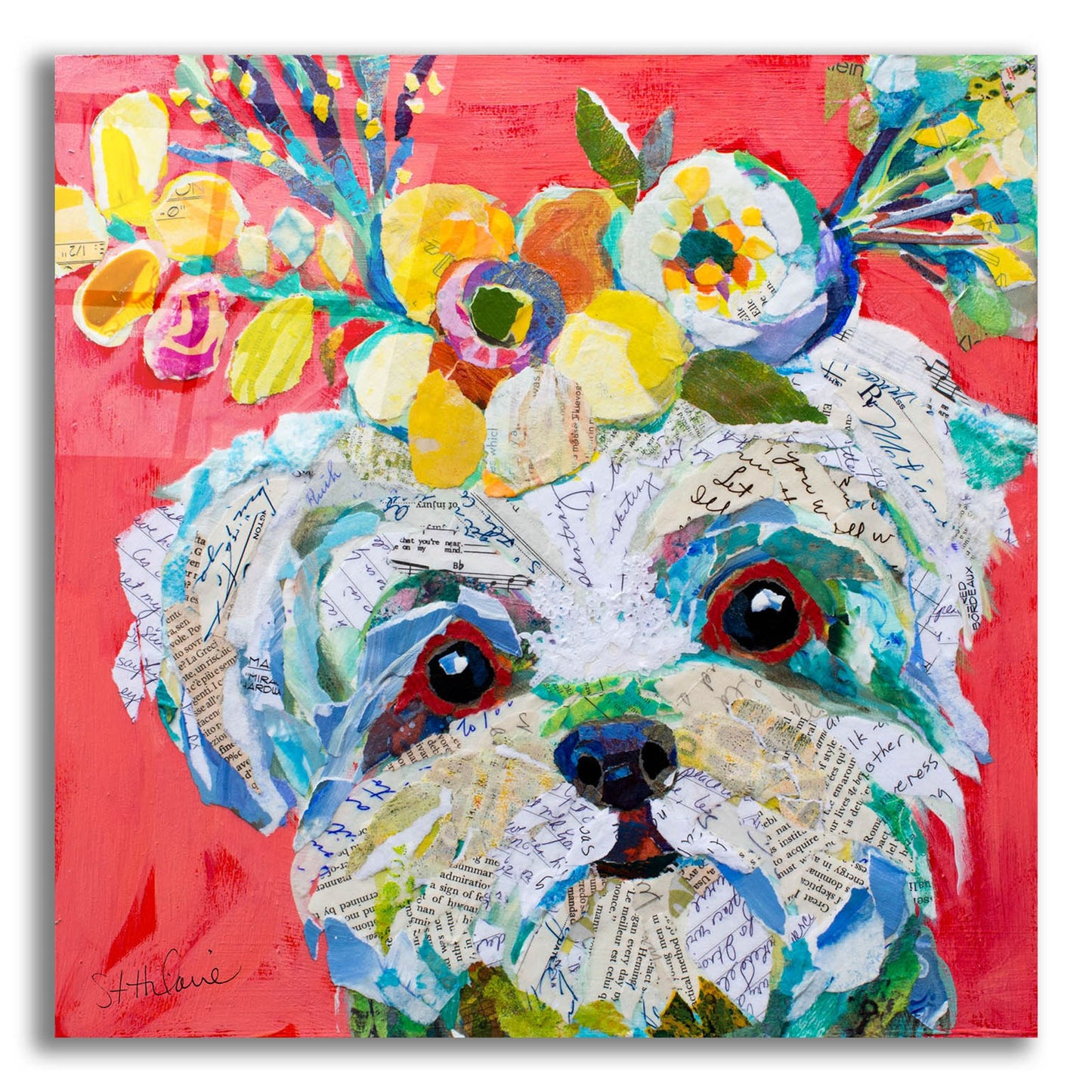 Epic Art 'Floral Hot Dog' by St. Hilaire Elizabeth, Acrylic Glass Wall Art,12x12