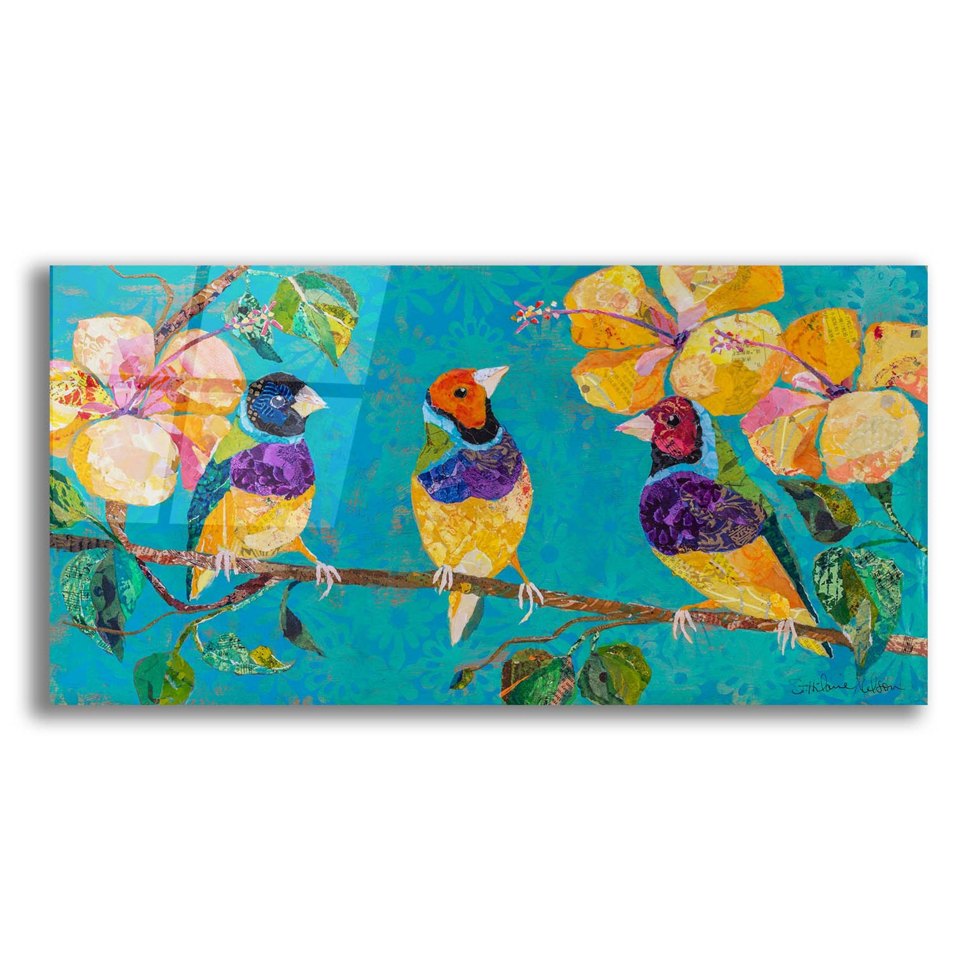 Epic Art 'Tropical Finches' by St. Hilaire Elizabeth, Acrylic Glass Wall Art