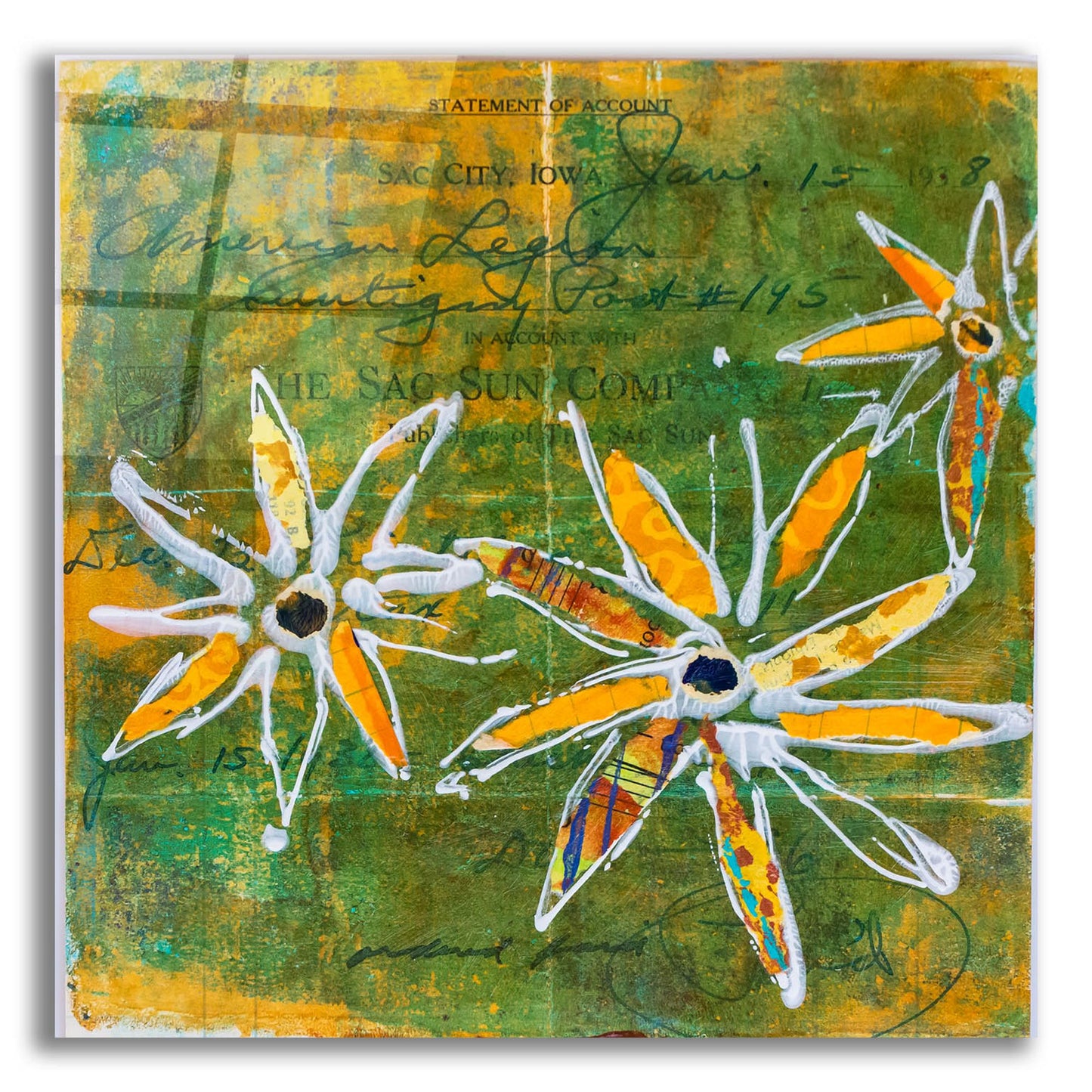 Epic Art 'Lime Blooms' by St. Hilaire Elizabeth, Acrylic Glass Wall Art