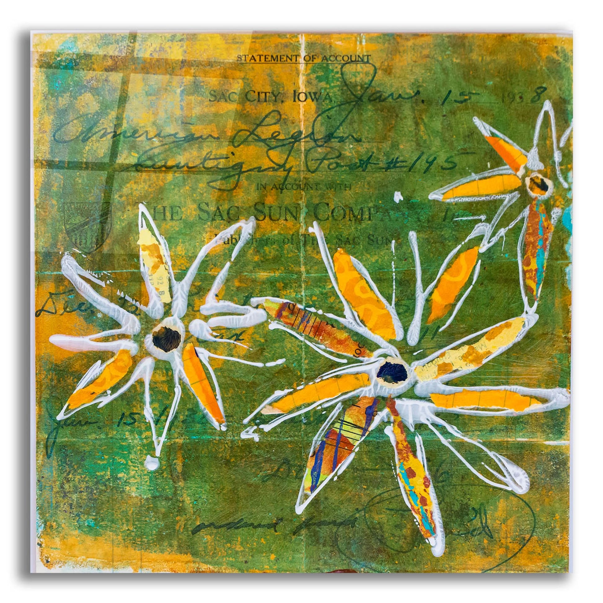 Epic Art 'Lime Blooms' by St. Hilaire Elizabeth, Acrylic Glass Wall Art,12x12