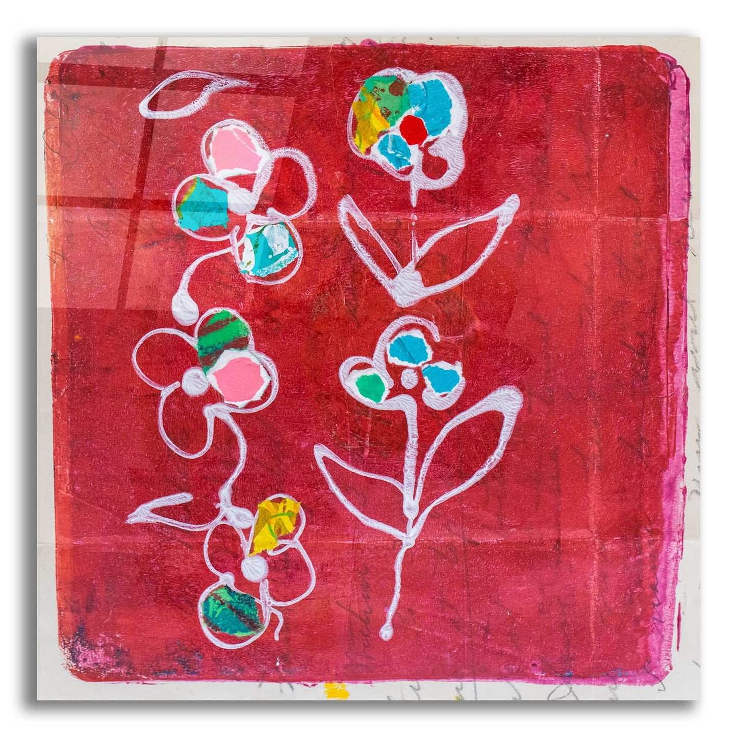 Epic Art 'Hot Pink Blooms' by St. Hilaire Elizabeth, Acrylic Glass Wall Art