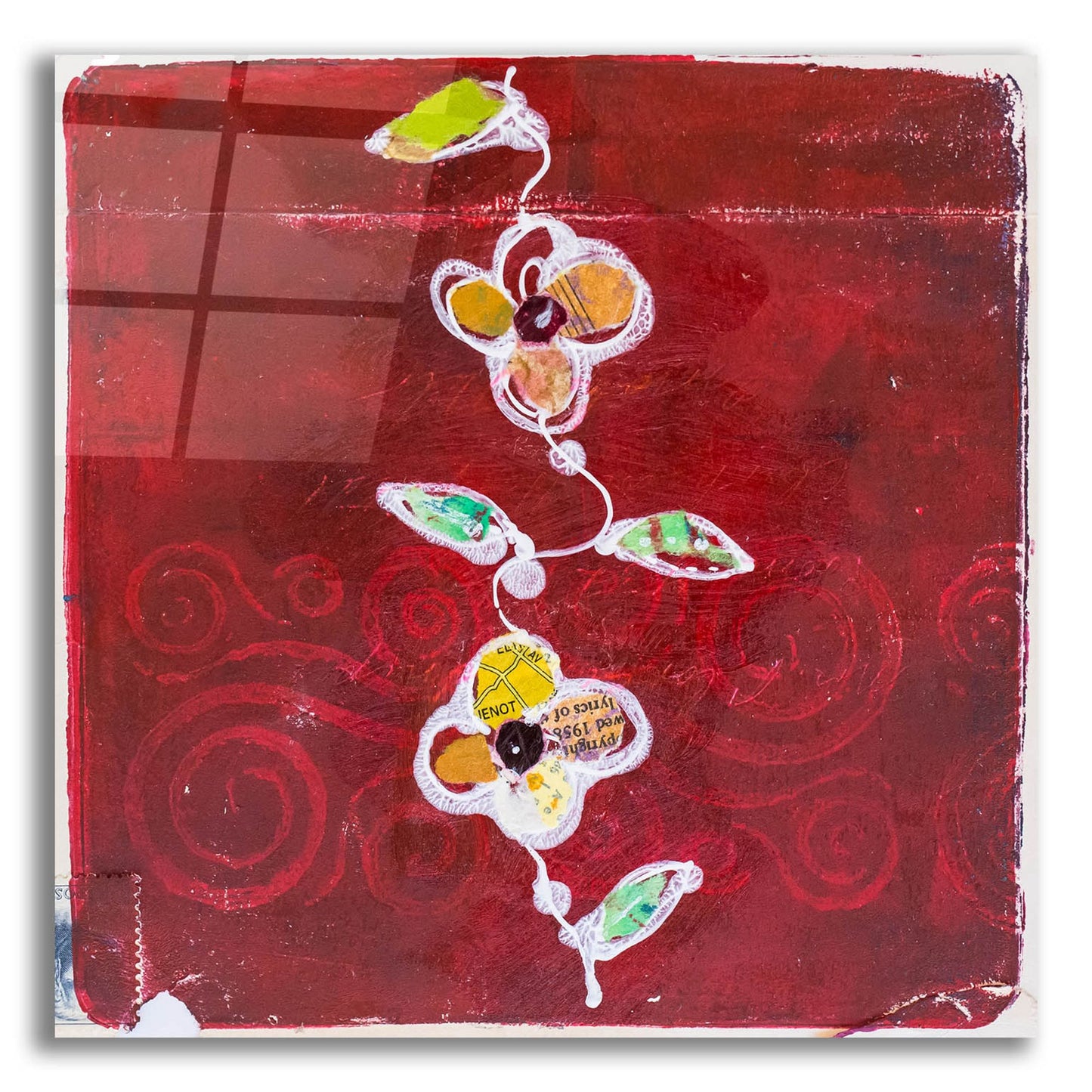 Epic Art 'Red Blooms' by St. Hilaire Elizabeth, Acrylic Glass Wall Art,12x12