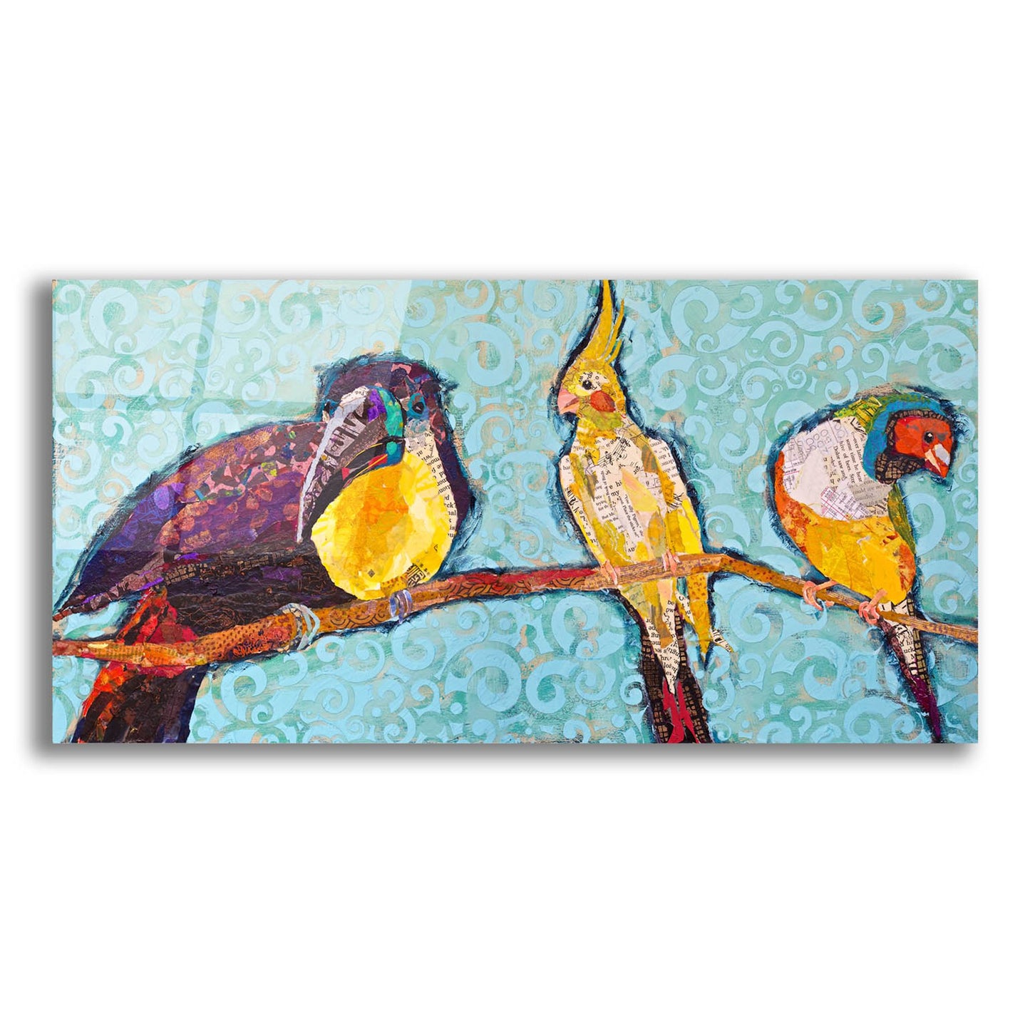 Epic Art 'Birds on a Wire' by St. Hilaire Elizabeth, Acrylic Glass Wall Art,48x24