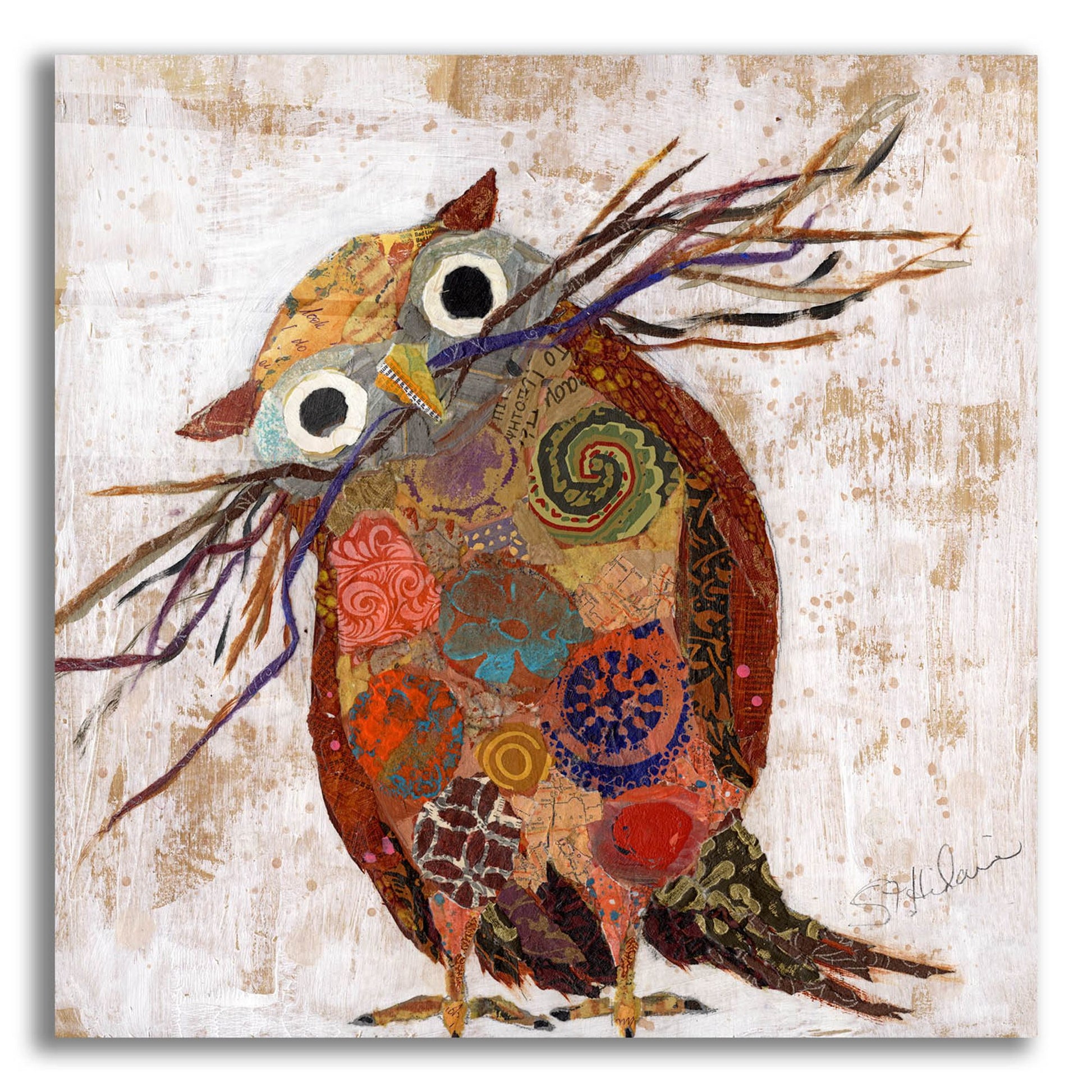 Epic Art 'Curious Owl 2' by St. Hilaire Elizabeth, Acrylic Glass Wall Art