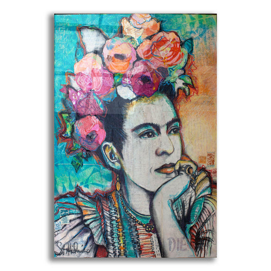 Epic Art 'Frida and Florals' by St. Hilaire Elizabeth, Acrylic Glass Wall Art