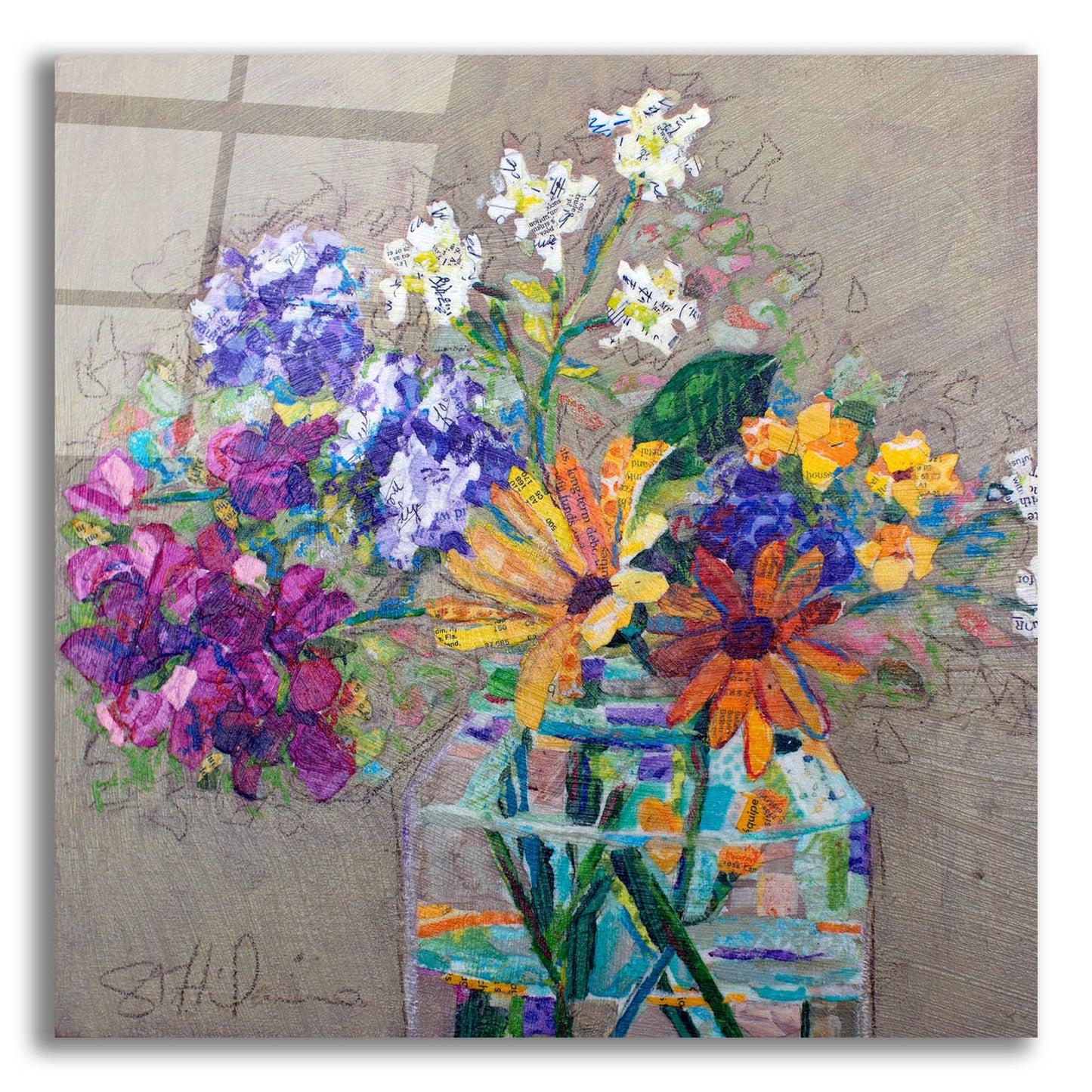 Epic Art 'Lizard Bouquet' by St. Hilaire Elizabeth, Acrylic Glass Wall Art