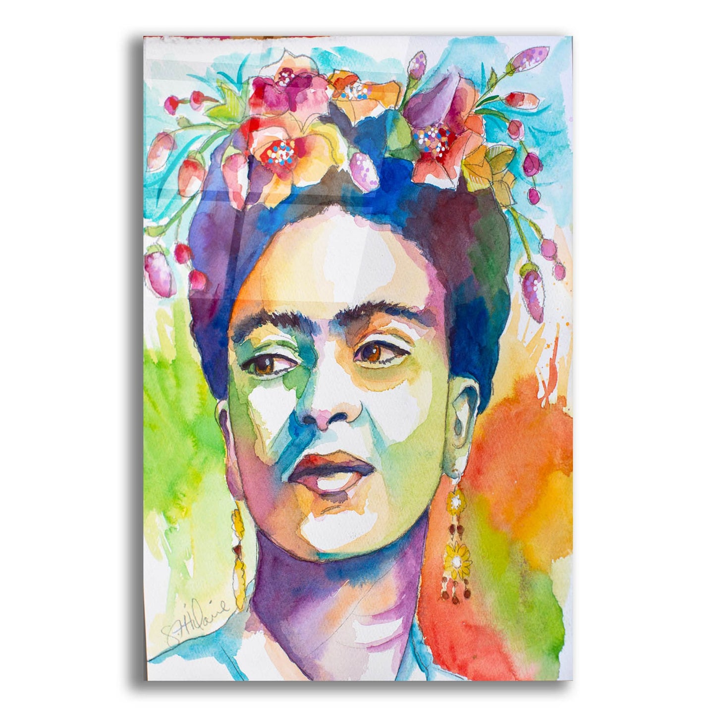 Epic Art 'Frida with Side Glance' by St. Hilaire Elizabeth, Acrylic Glass Wall Art,12x16