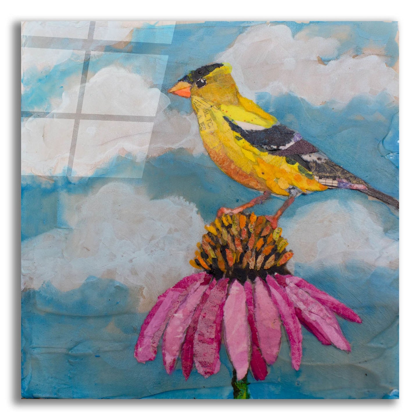 Epic Art 'Blue Sky Finch' by St. Hilaire Elizabeth, Acrylic Glass Wall Art