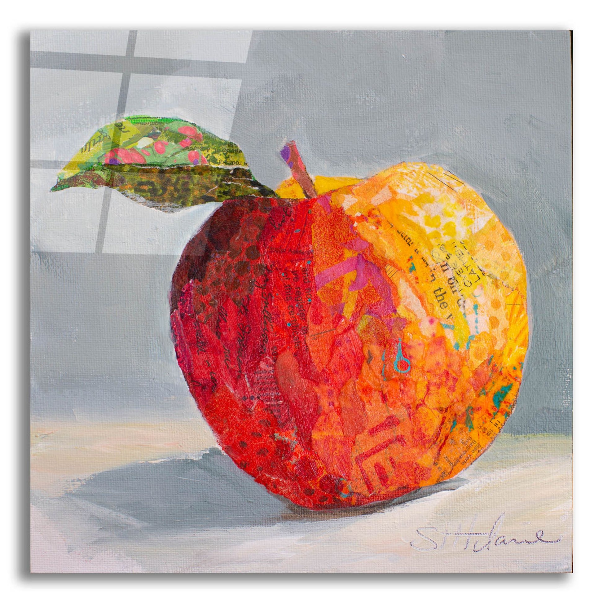 Epic Art 'A is for Apple' by St. Hilaire Elizabeth, Acrylic Glass Wall Art