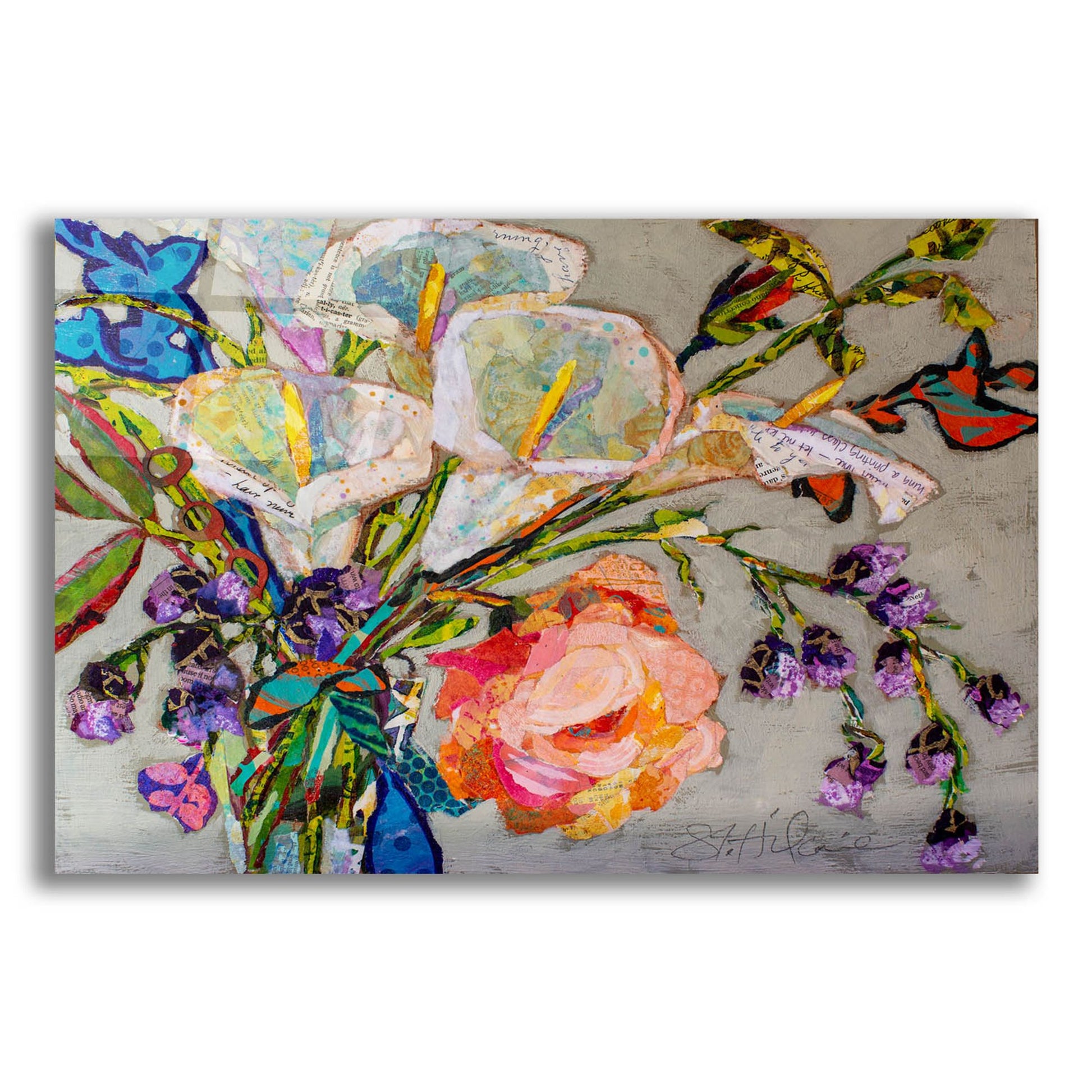 Epic Art 'Calla Lillies' by St. Hilaire Elizabeth, Acrylic Glass Wall Art