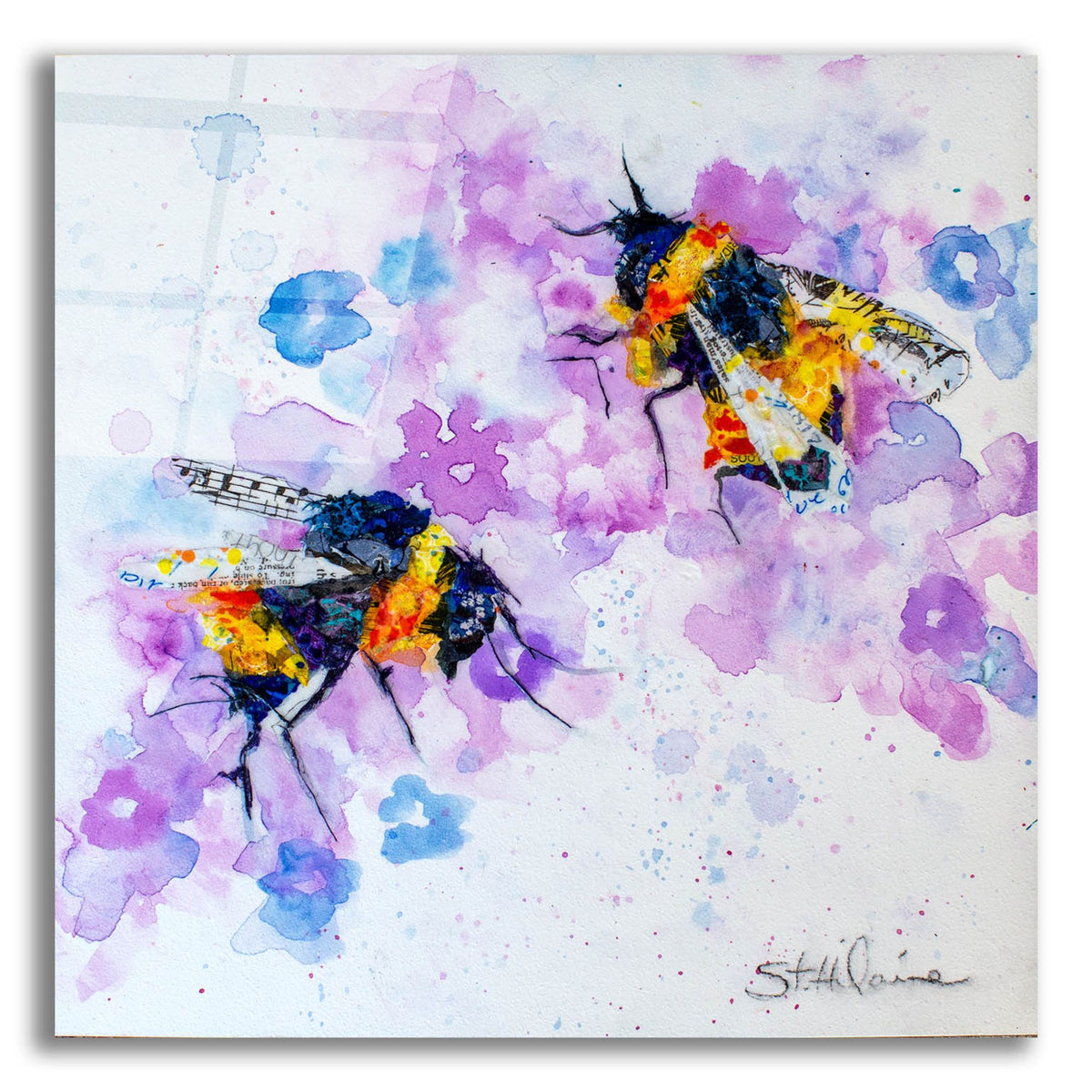 Epic Art 'We Are Bees' by St. Hilaire Elizabeth, Acrylic Glass Wall Art,12x12
