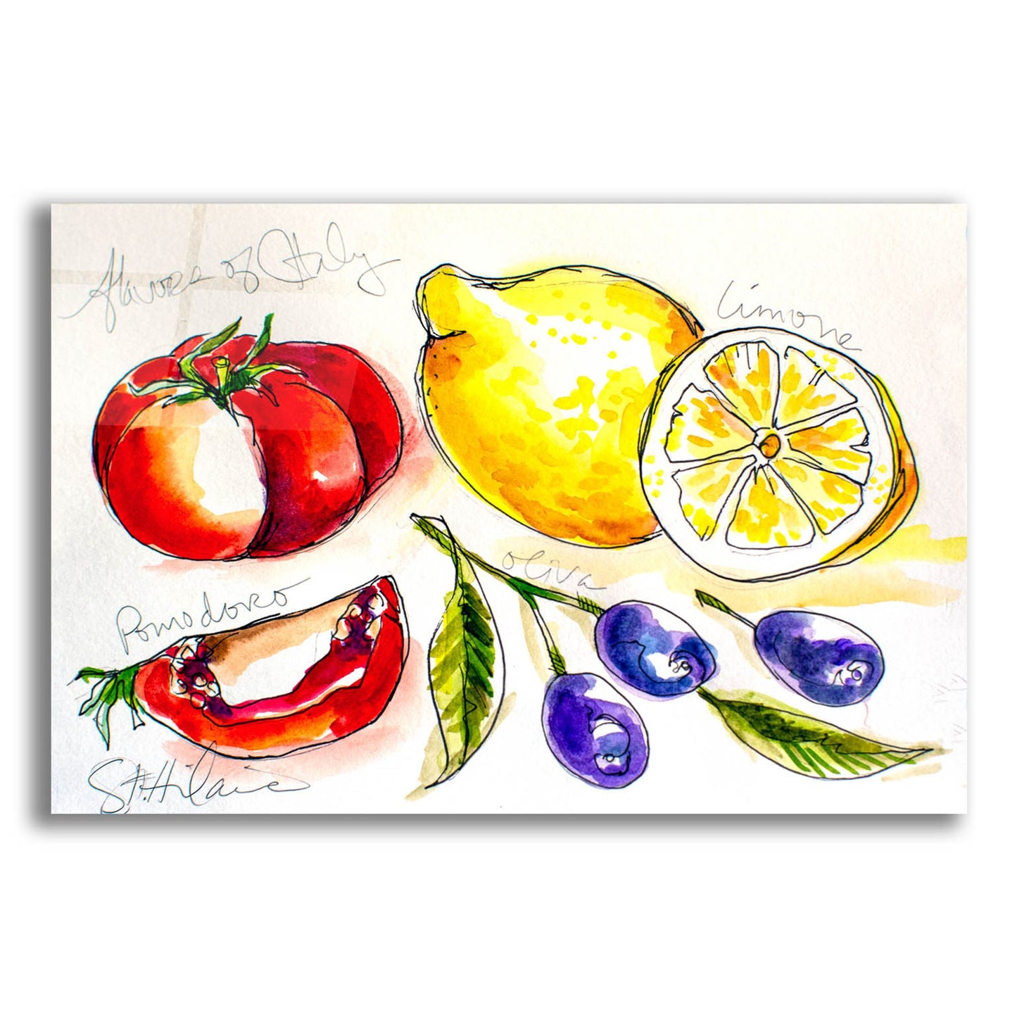 Epic Art 'Flavors of Italy' by St. Hilaire Elizabeth, Acrylic Glass Wall Art,36x24