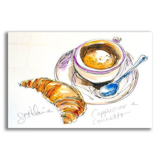 Epic Art 'Cappuccino e Cornetto' by St. Hilaire Elizabeth, Acrylic Glass Wall Art