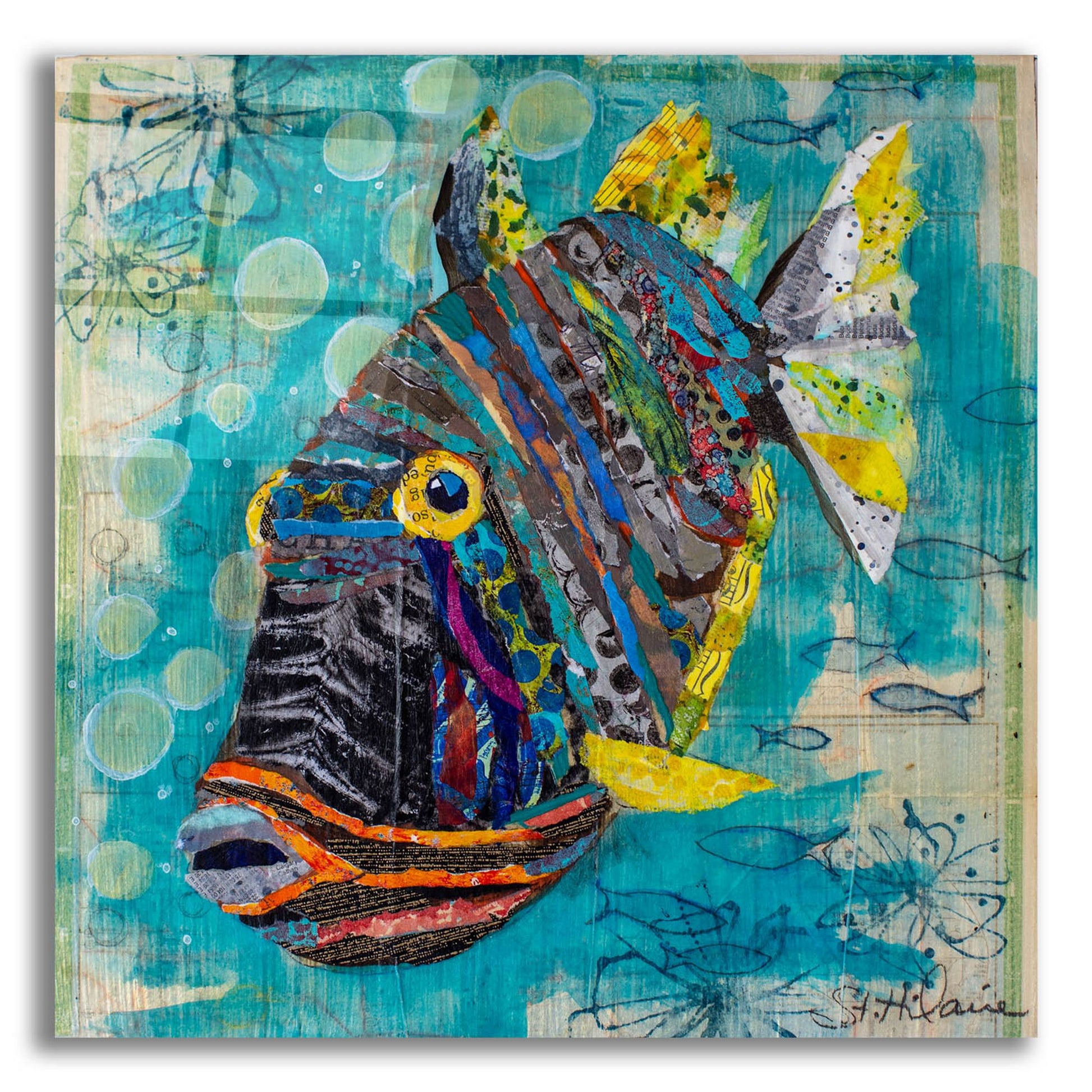 Epic Art 'Reef Fish' by St. Hilaire Elizabeth, Acrylic Glass Wall Art,12x12