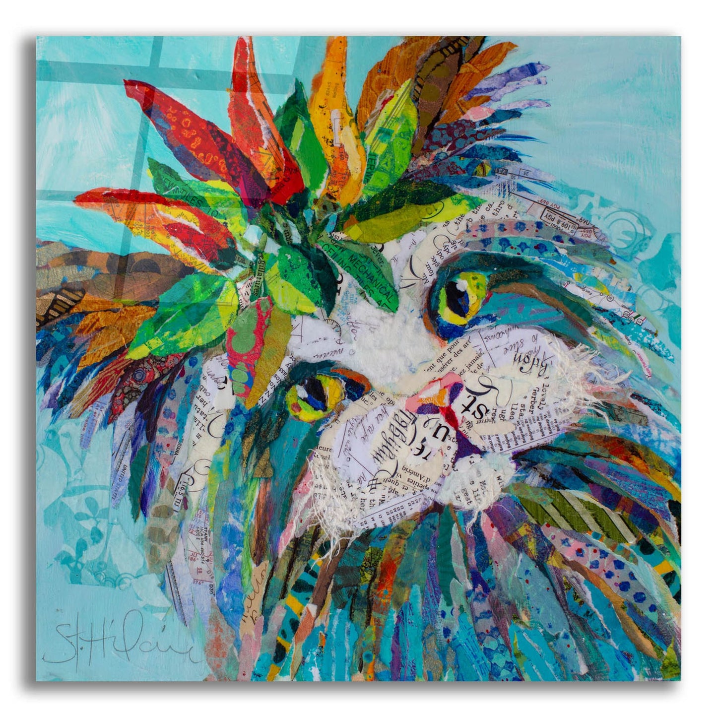 Epic Art 'Cool Cat' by St. Hilaire Elizabeth, Acrylic Glass Wall Art,36x36