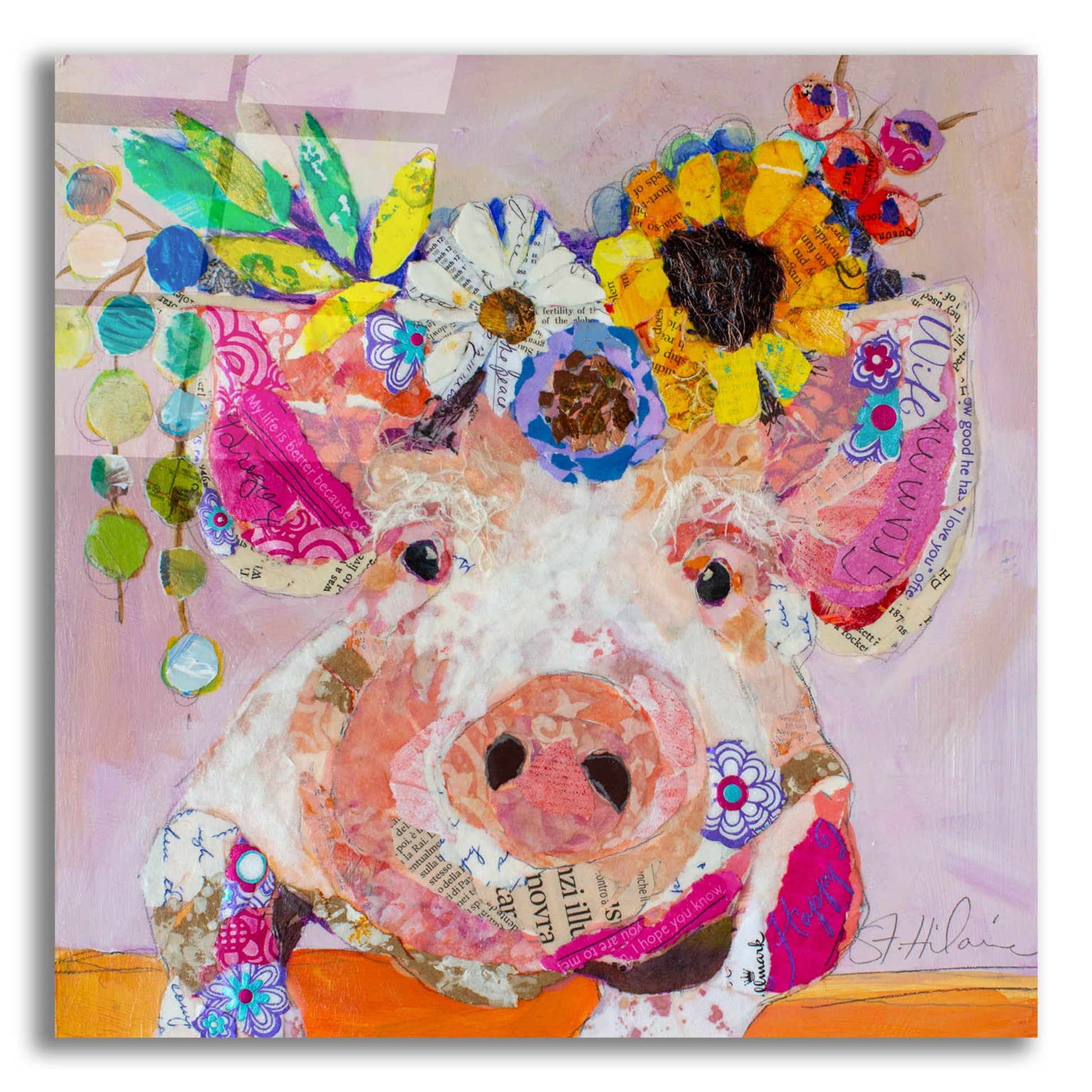 Epic Art 'Miss Piggy' by St. Hilaire Elizabeth, Acrylic Glass Wall Art,12x12