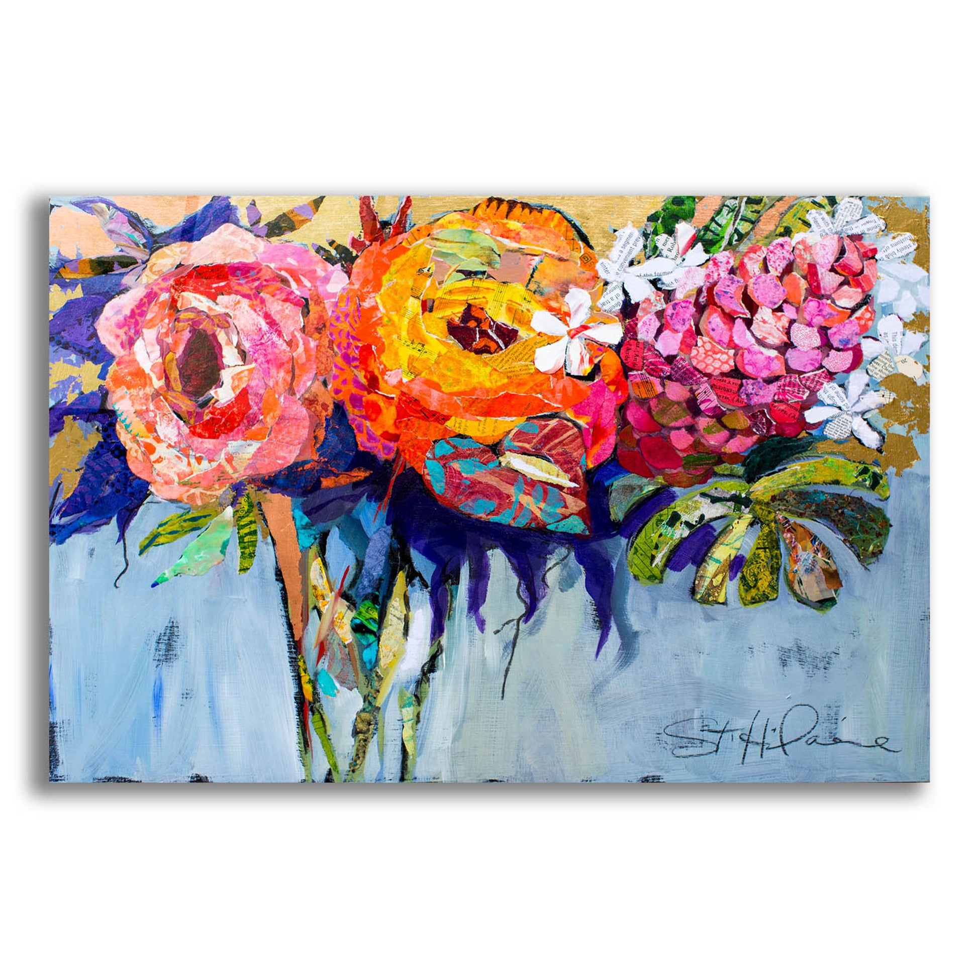 Epic Art 'Tropical Blossoms' by St. Hilaire Elizabeth, Acrylic Glass Wall Art,16x12