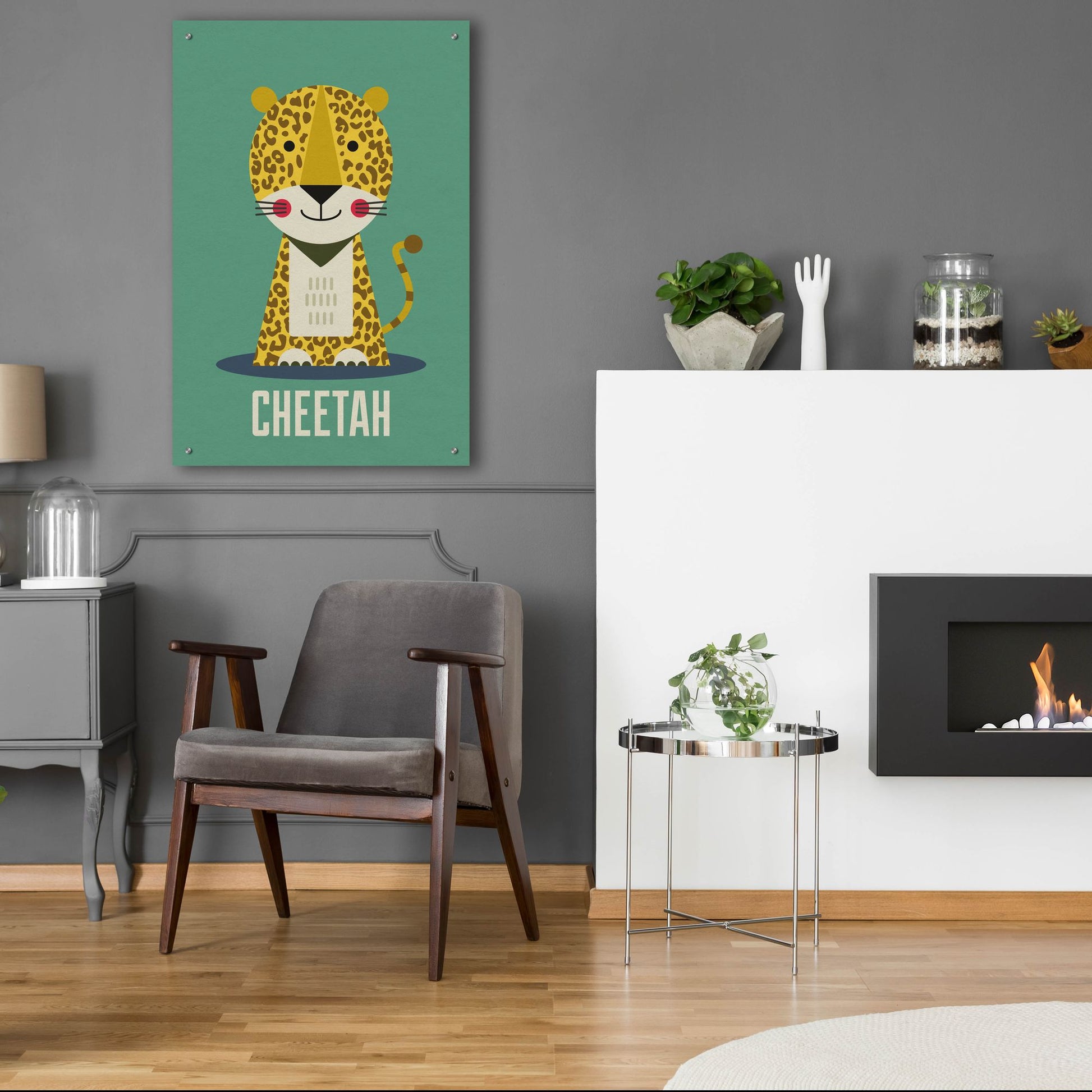 Epic Art 'Cheetah Kids Nursery' by Gary Williams, Acrylic Glass Wall Art,24x36