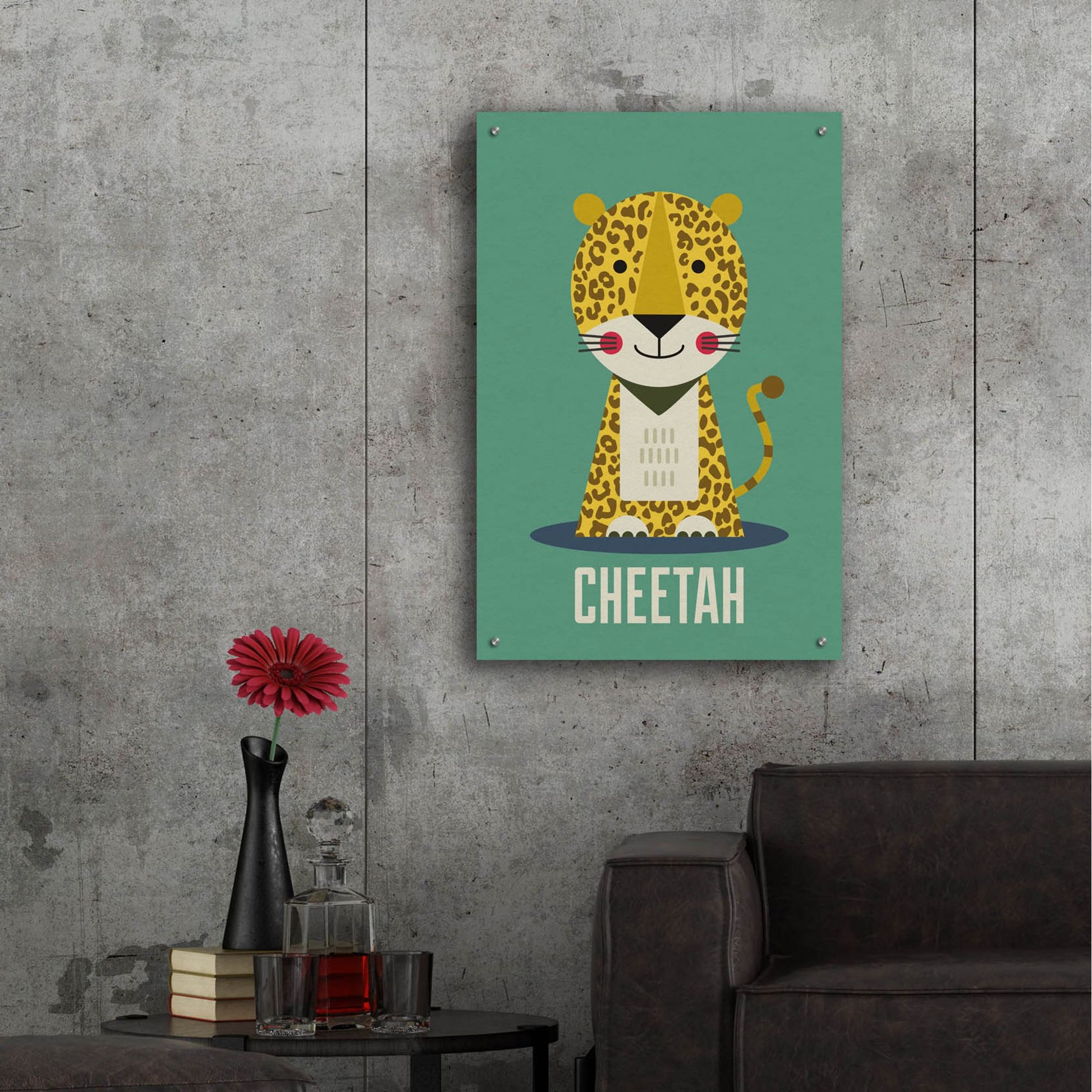 Epic Art 'Cheetah Kids Nursery' by Gary Williams, Acrylic Glass Wall Art,24x36