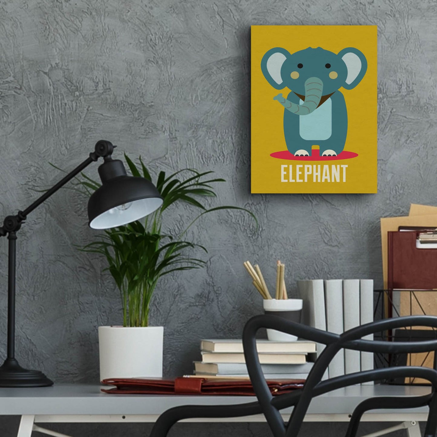 Epic Art 'Elephant Kids Nursery' by Gary Williams, Acrylic Glass Wall Art,12x16