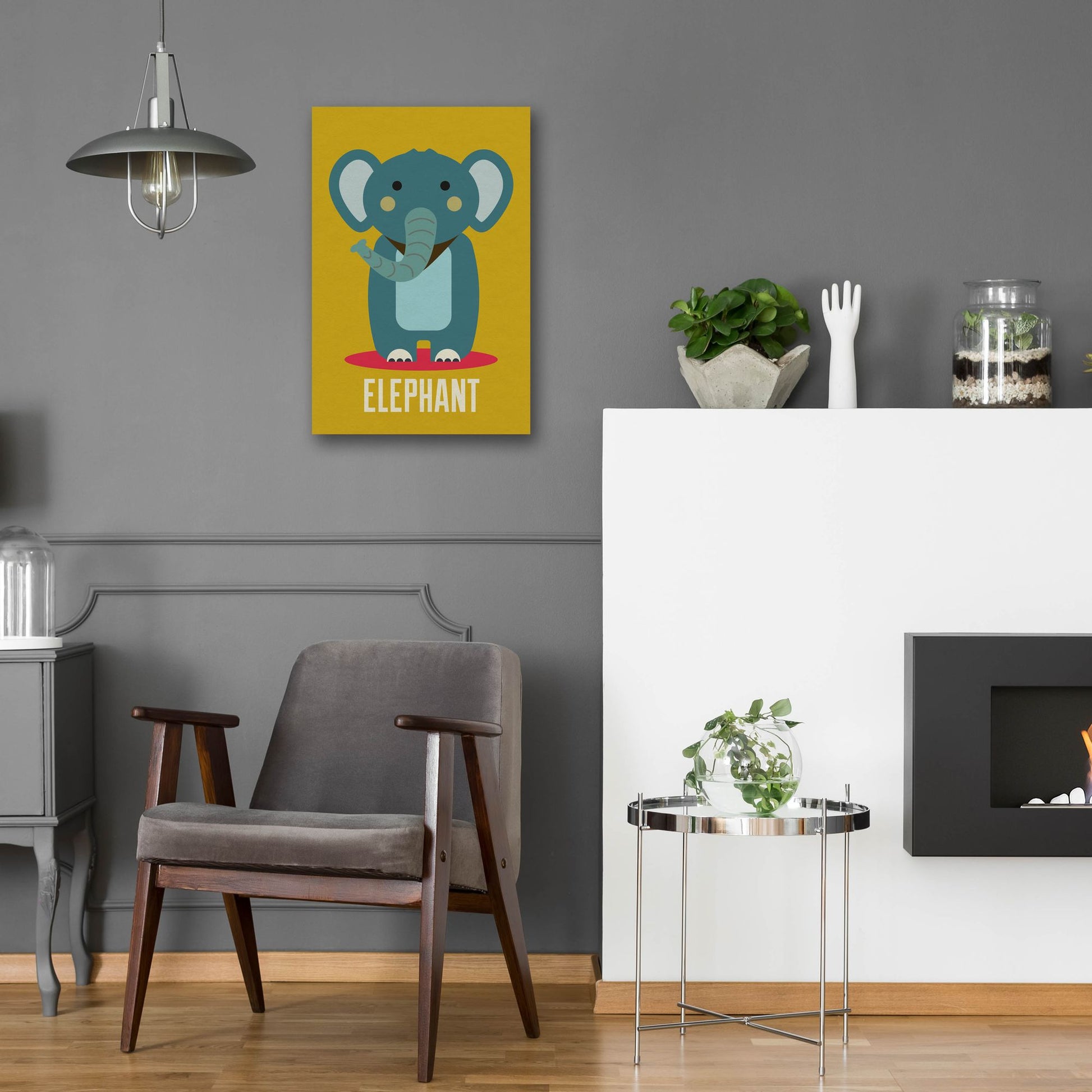 Epic Art 'Elephant Kids Nursery' by Gary Williams, Acrylic Glass Wall Art,16x24