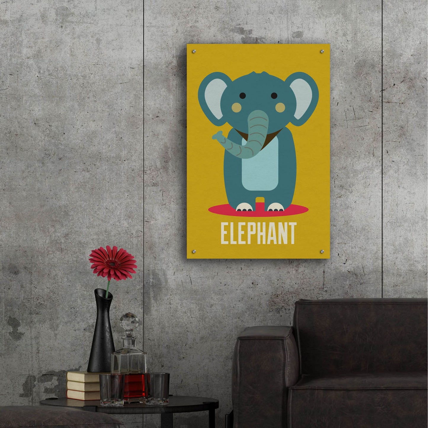 Epic Art 'Elephant Kids Nursery' by Gary Williams, Acrylic Glass Wall Art,24x36