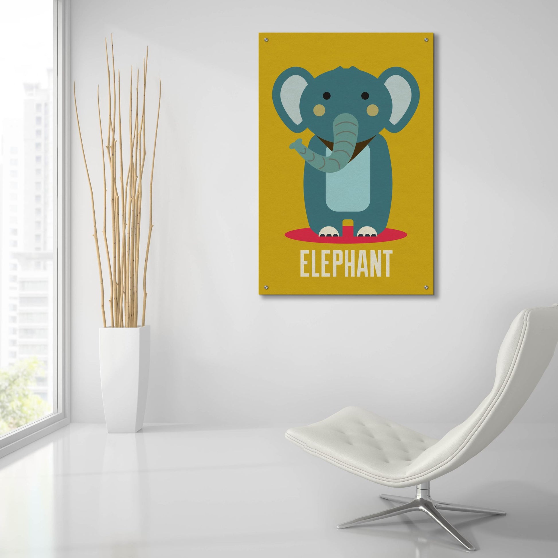 Epic Art 'Elephant Kids Nursery' by Gary Williams, Acrylic Glass Wall Art,24x36