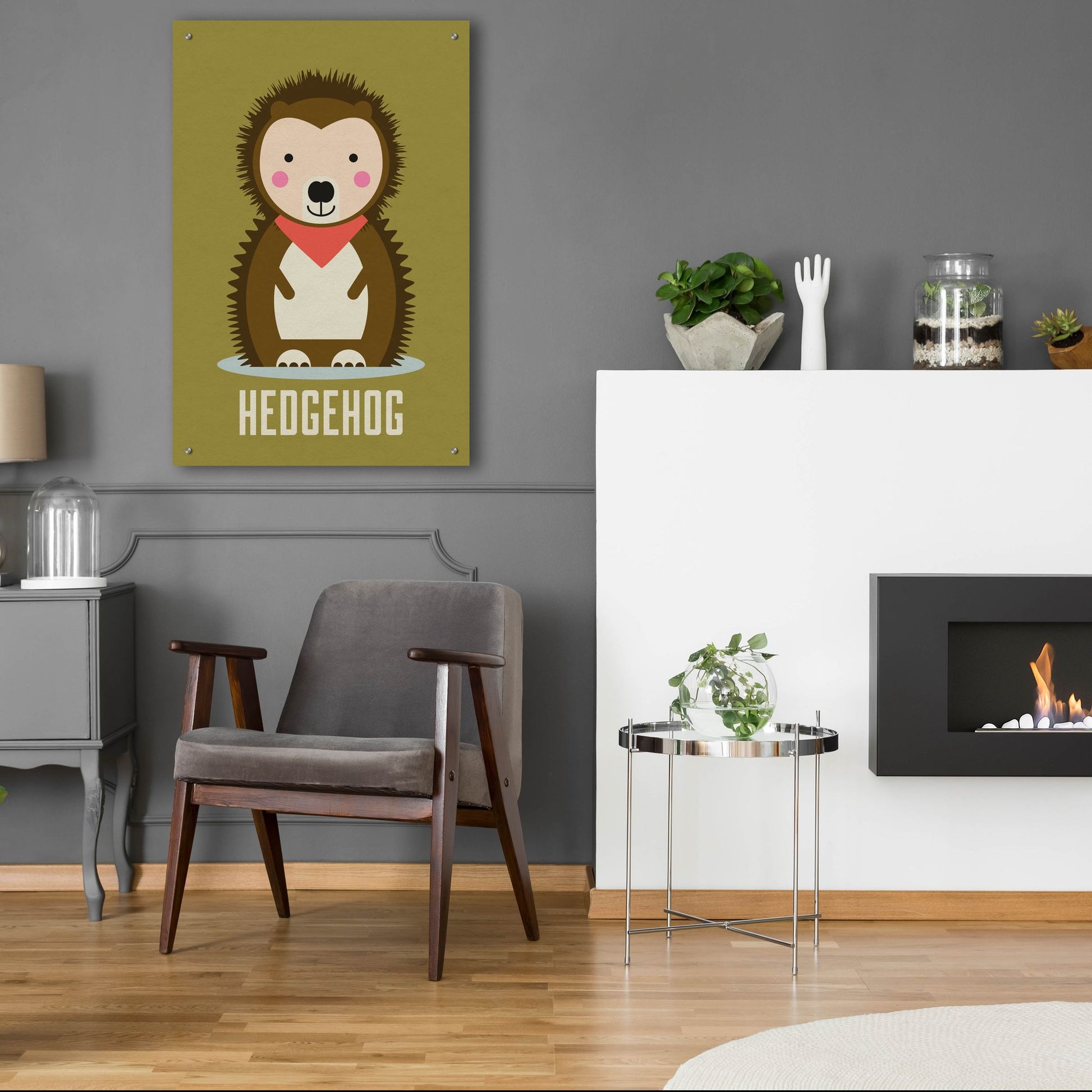 Epic Art 'Hedgehog Kids Nursery' by Gary Williams, Acrylic Glass Wall Art,24x36