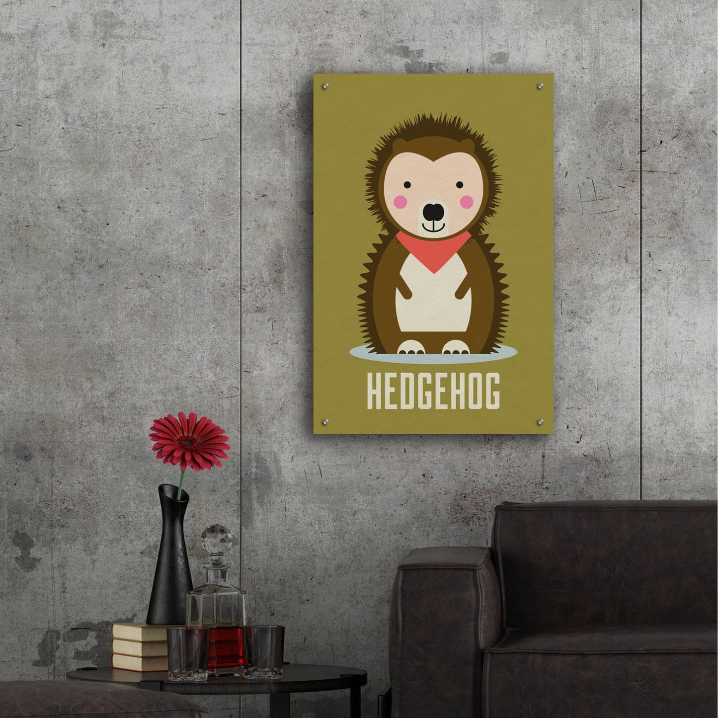 Epic Art 'Hedgehog Kids Nursery' by Gary Williams, Acrylic Glass Wall Art,24x36