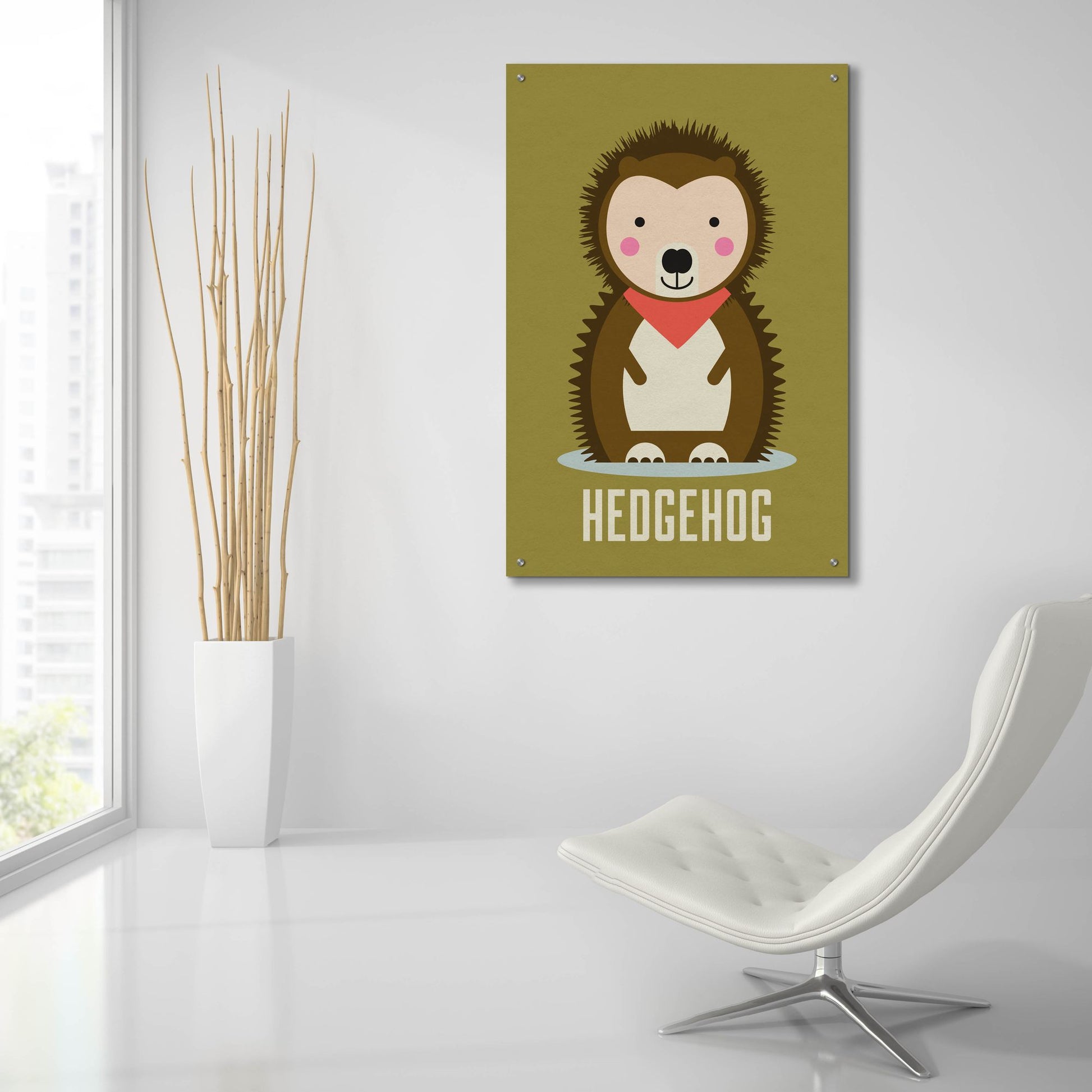 Epic Art 'Hedgehog Kids Nursery' by Gary Williams, Acrylic Glass Wall Art,24x36