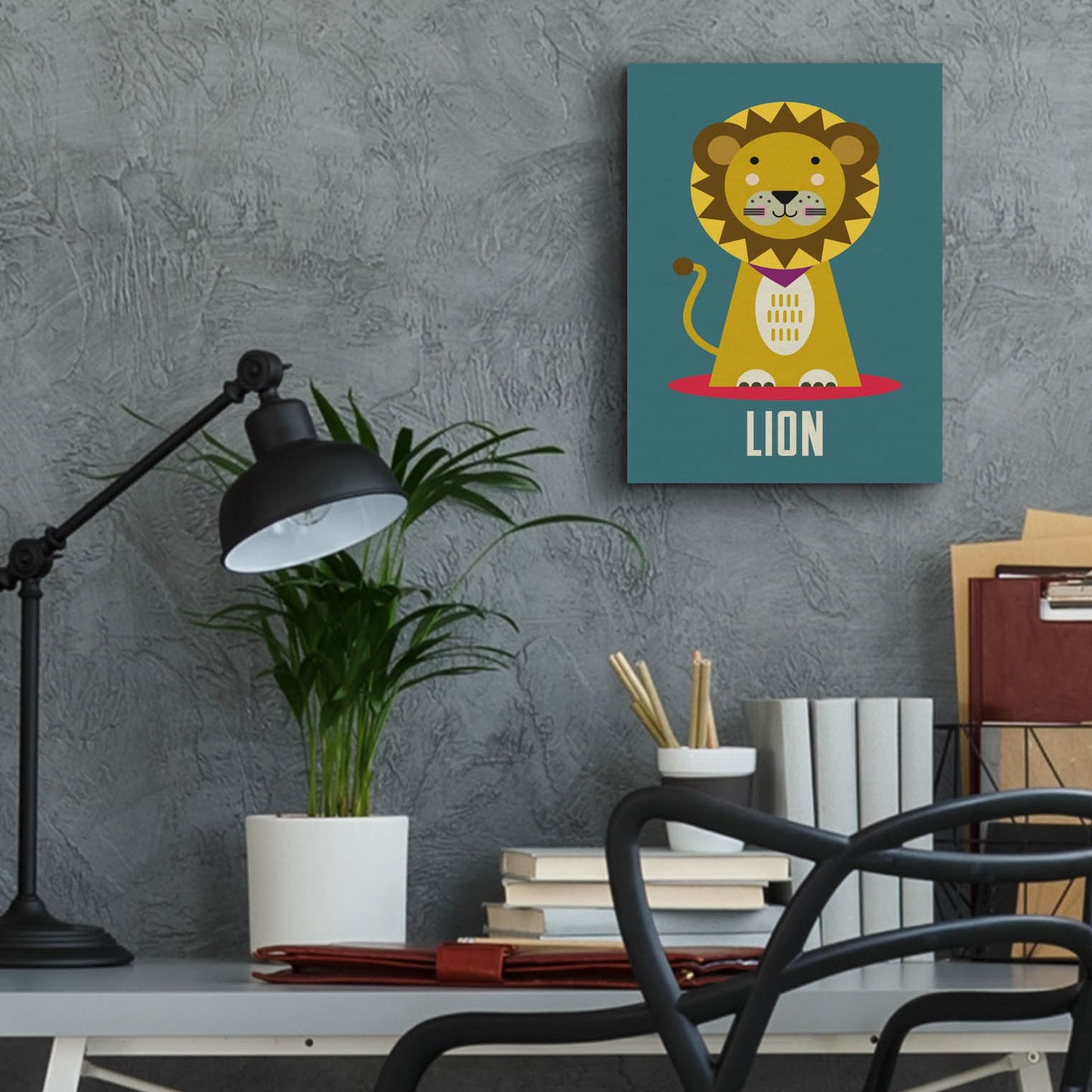 Epic Art 'Lion Kids Nursery' by Gary Williams, Acrylic Glass Wall Art,12x16