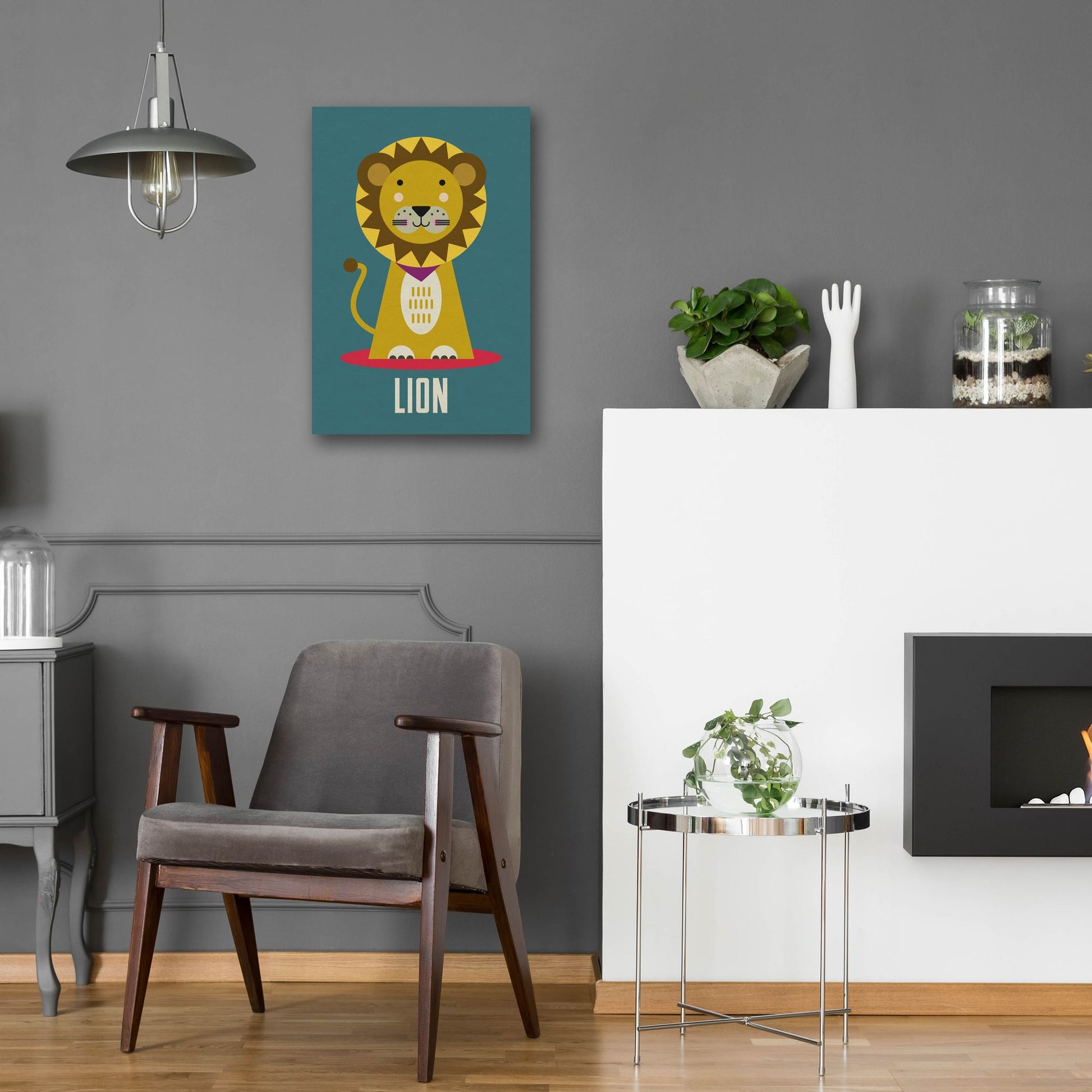 Epic Art 'Lion Kids Nursery' by Gary Williams, Acrylic Glass Wall Art,16x24