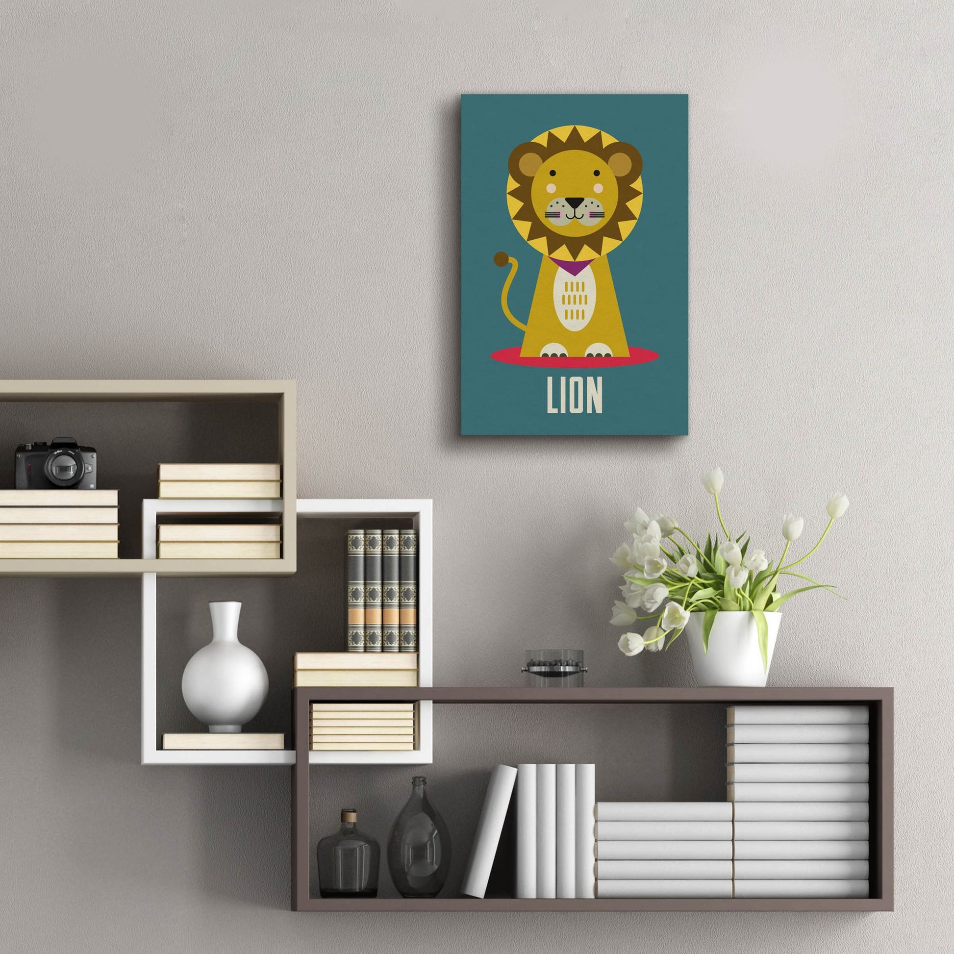 Epic Art 'Lion Kids Nursery' by Gary Williams, Acrylic Glass Wall Art,16x24