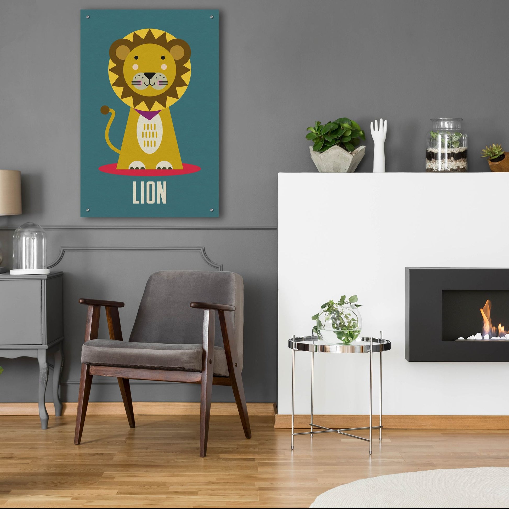 Epic Art 'Lion Kids Nursery' by Gary Williams, Acrylic Glass Wall Art,24x36