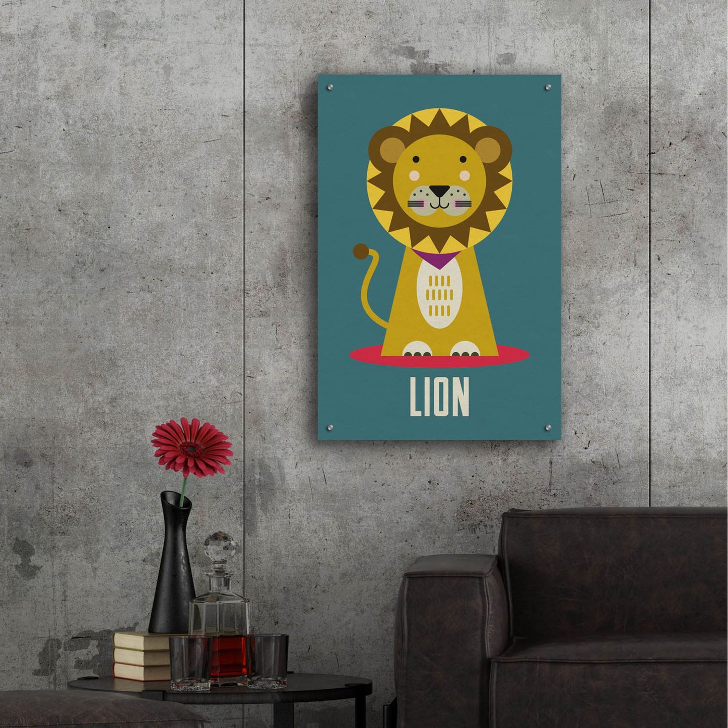 Epic Art 'Lion Kids Nursery' by Gary Williams, Acrylic Glass Wall Art,24x36