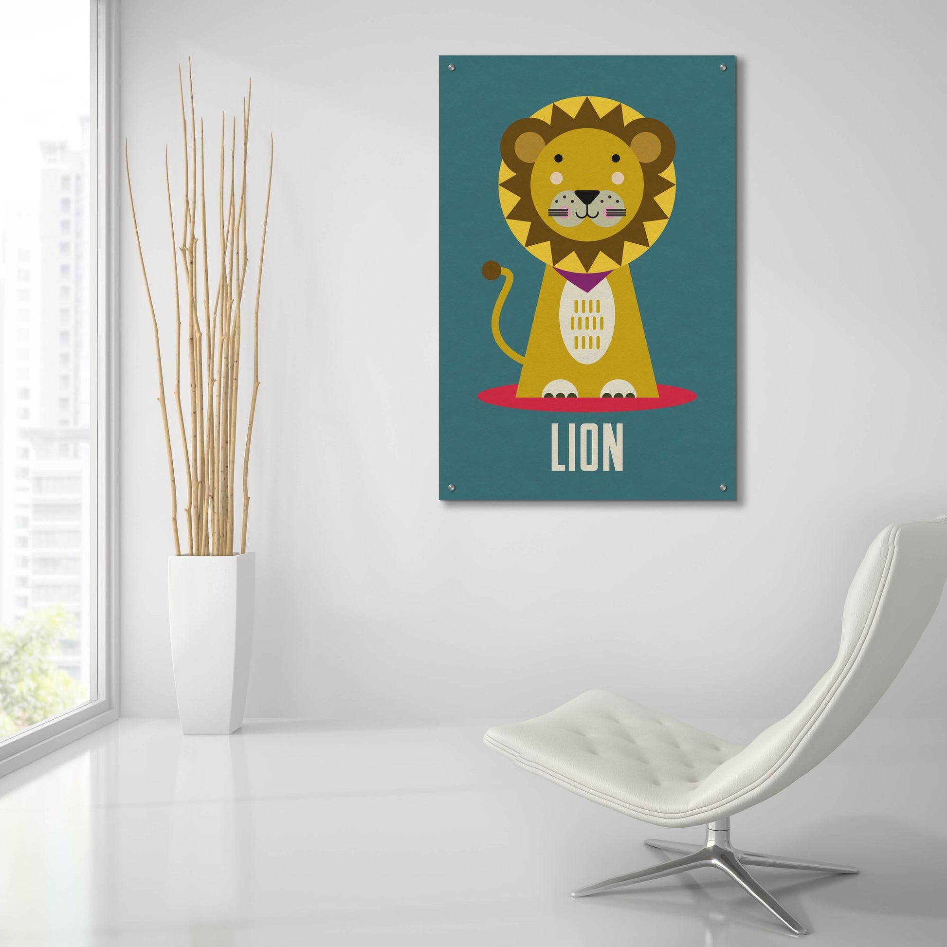 Epic Art 'Lion Kids Nursery' by Gary Williams, Acrylic Glass Wall Art,24x36