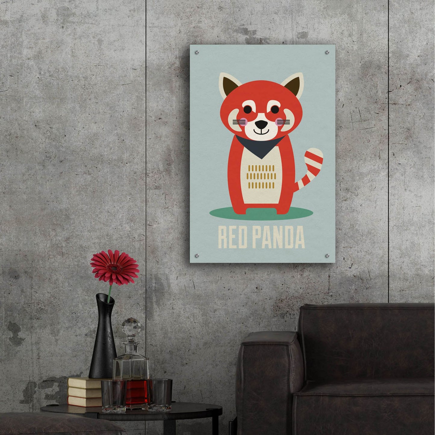 Epic Art 'Red Panda Kids Nursery' by Gary Williams, Acrylic Glass Wall Art,24x36