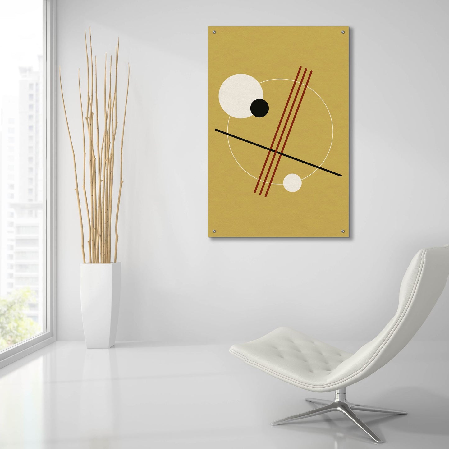 Epic Art 'Suprematist Abstract Geometric 3' by Gary Williams, Acrylic Glass Wall Art,24x36