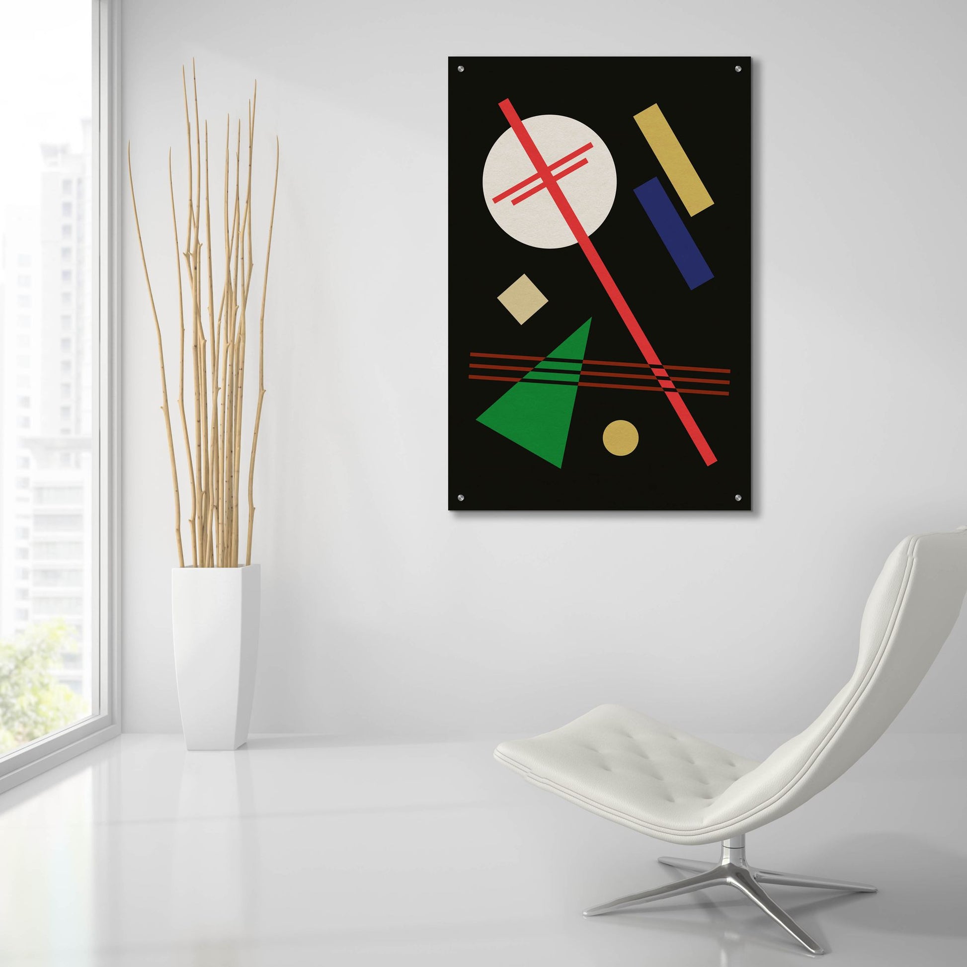 Epic Art 'Suprematist Abstract Geometric 5' by Gary Williams, Acrylic Glass Wall Art,24x36