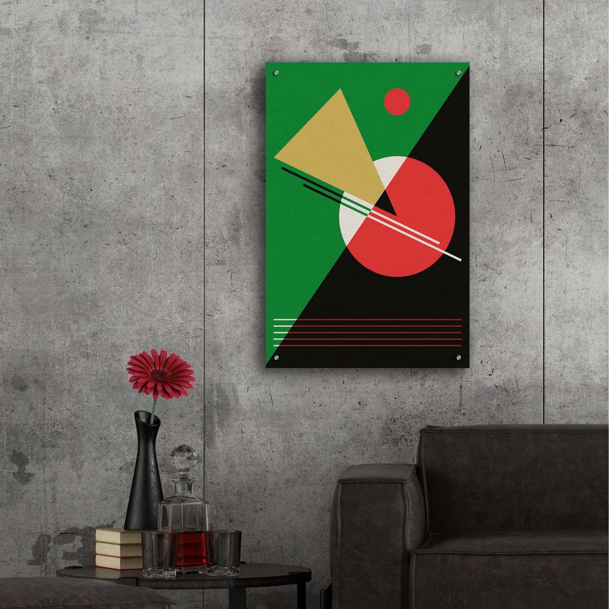 Epic Art 'Suprematist Abstract Geometric 6' by Gary Williams, Acrylic Glass Wall Art,24x36