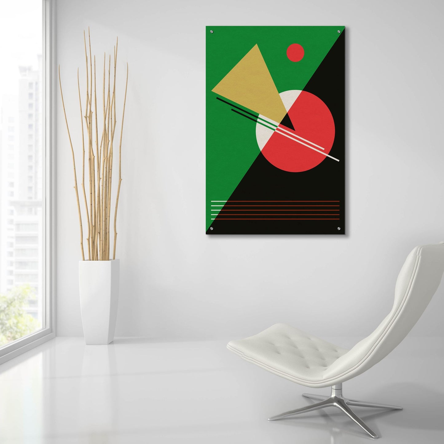 Epic Art 'Suprematist Abstract Geometric 6' by Gary Williams, Acrylic Glass Wall Art,24x36