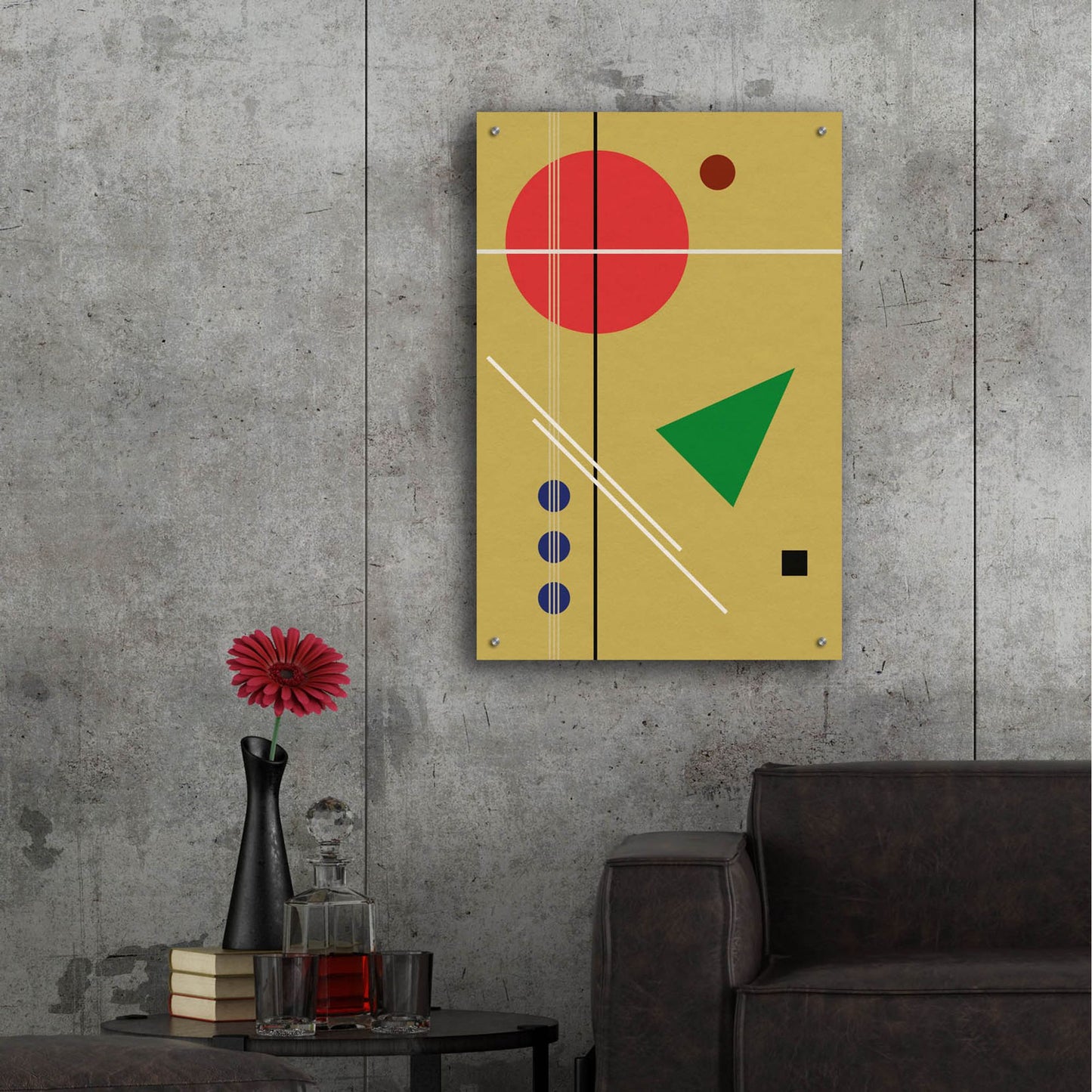 Epic Art 'Suprematist Abstract Geometric 7' by Gary Williams, Acrylic Glass Wall Art,24x36