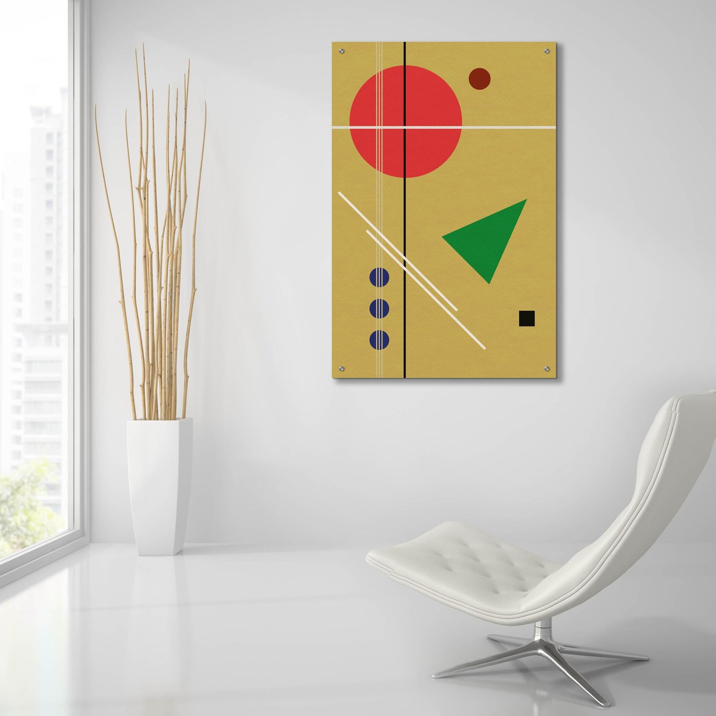 Epic Art 'Suprematist Abstract Geometric 7' by Gary Williams, Acrylic Glass Wall Art,24x36