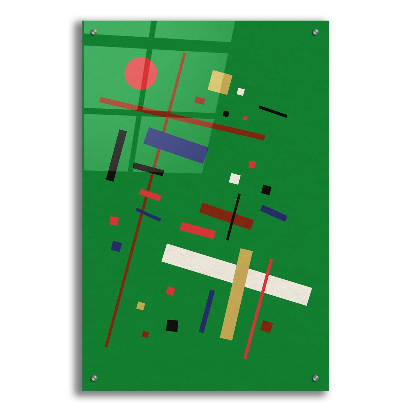 Epic Art 'Suprematist Abstract Geometric 8' by Gary Williams, Acrylic Glass Wall Art,24x36