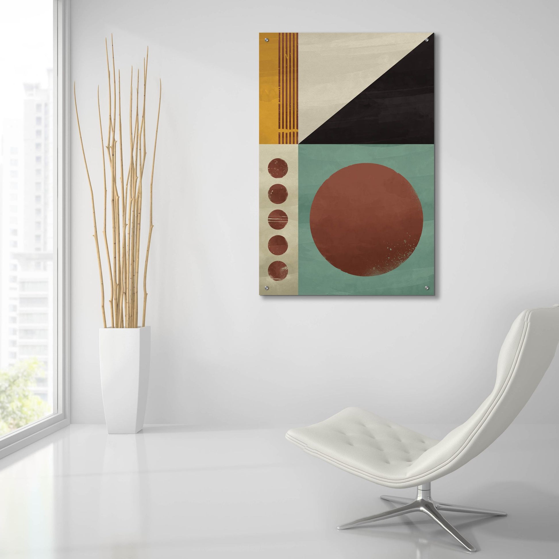 Epic Art 'Abstract Geometric' by Gary Williams, Acrylic Glass Wall Art,24x36