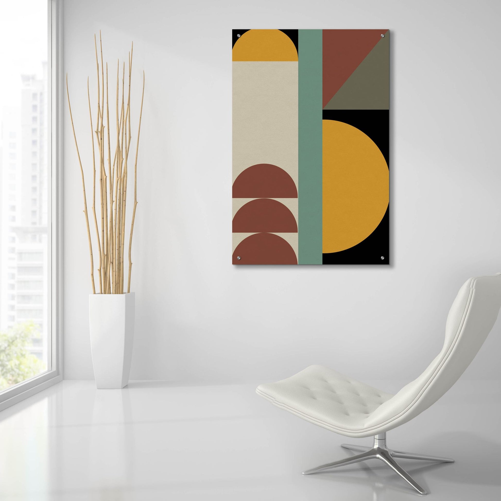 Epic Art 'Abstract Geometric 3' by Gary Williams, Acrylic Glass Wall Art,24x36