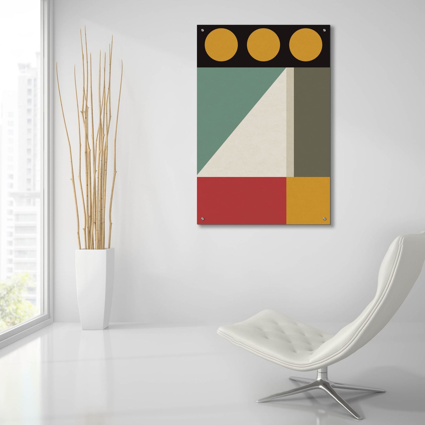 Epic Art 'Abstract Geometric 5' by Gary Williams, Acrylic Glass Wall Art,24x36