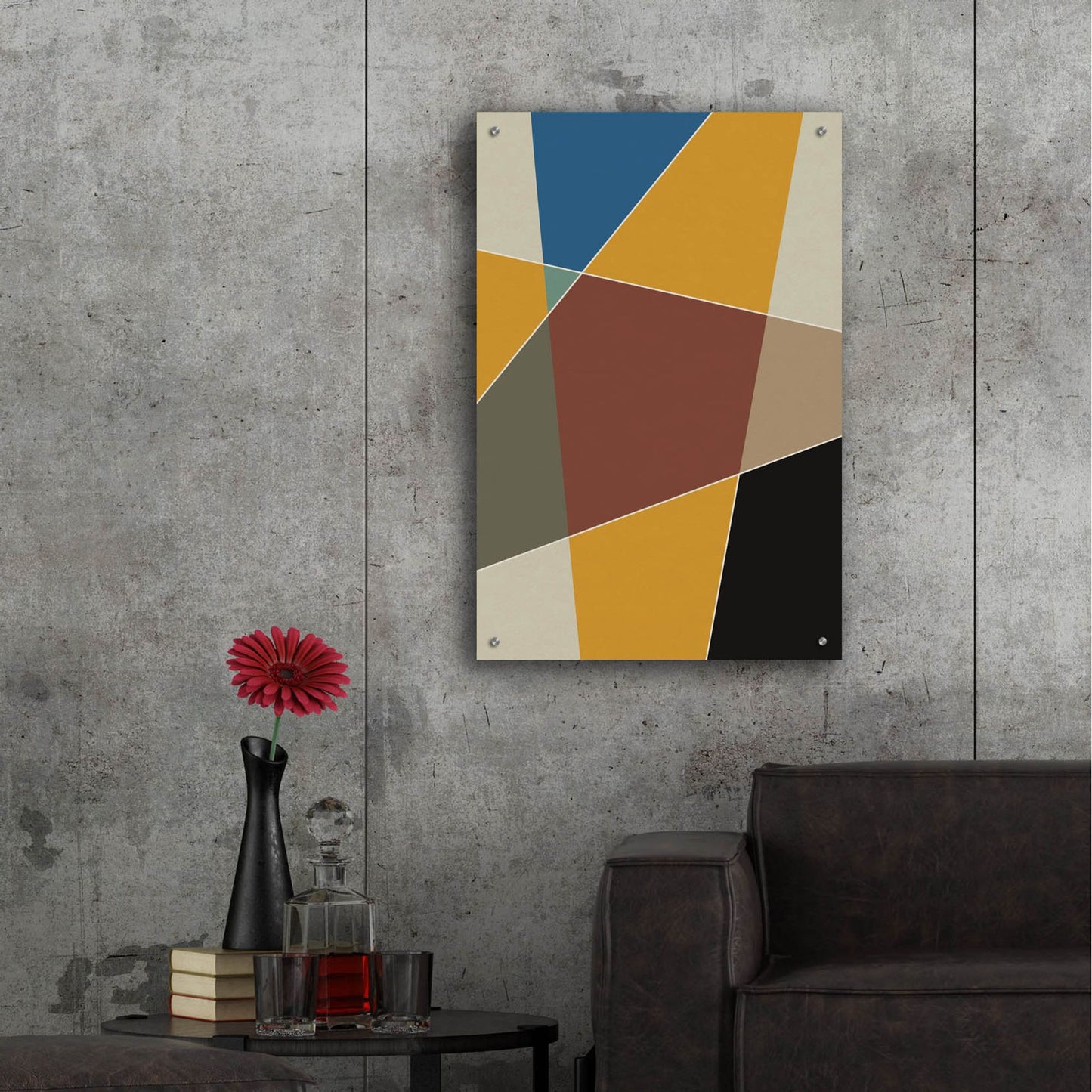 Epic Art 'Abstract Geometric 6' by Gary Williams, Acrylic Glass Wall Art,24x36